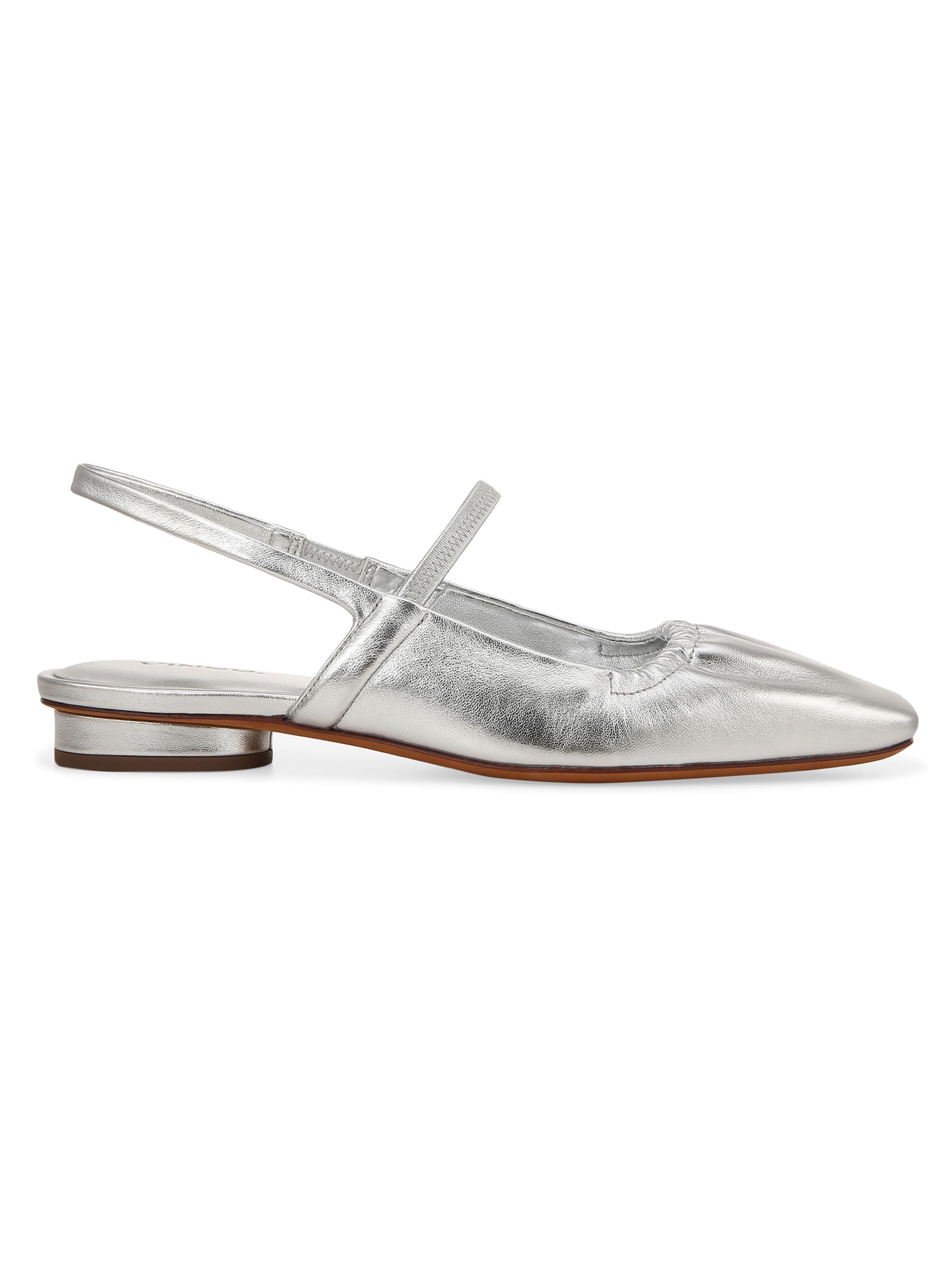 15mm Roqueta Leather Slingback Flats