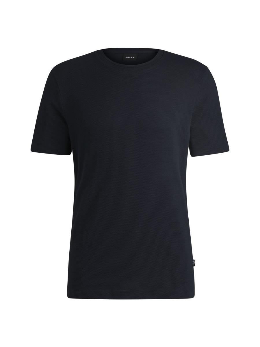 Tシャツ・カットソー Boss T-Shirt T-Chark BOSS Cotton-Blend T-Shirt with Bubble-Jacquard Structure