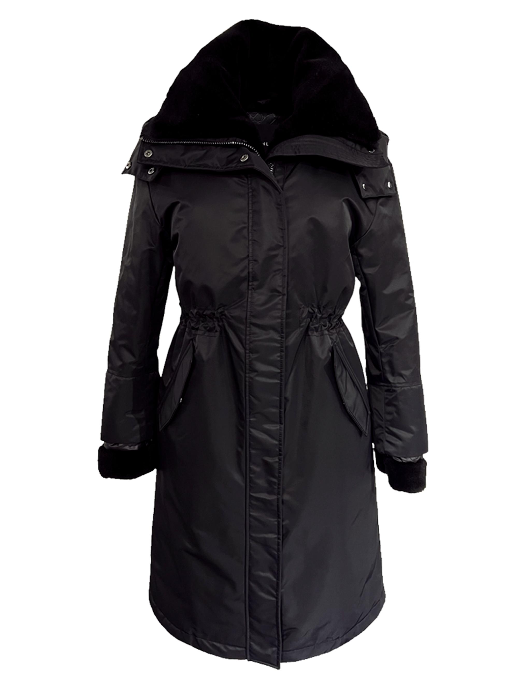 Dawn Levy Women's Vancouver Faux-Shearling-Trimmed Parka - Black