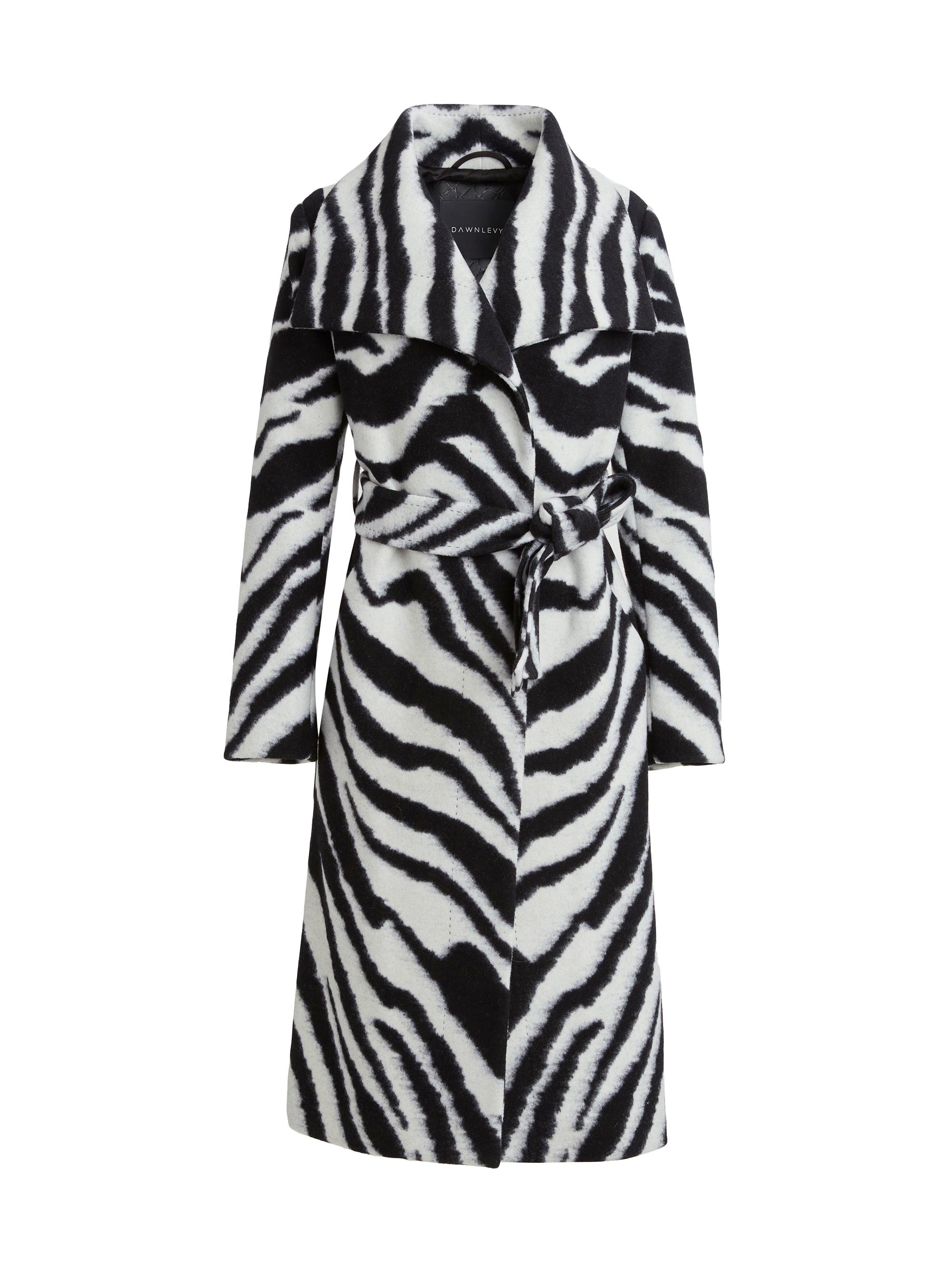 Dawn Levy Women's Gisele Zebra Wool-Blend Maxi Coat - Zebra