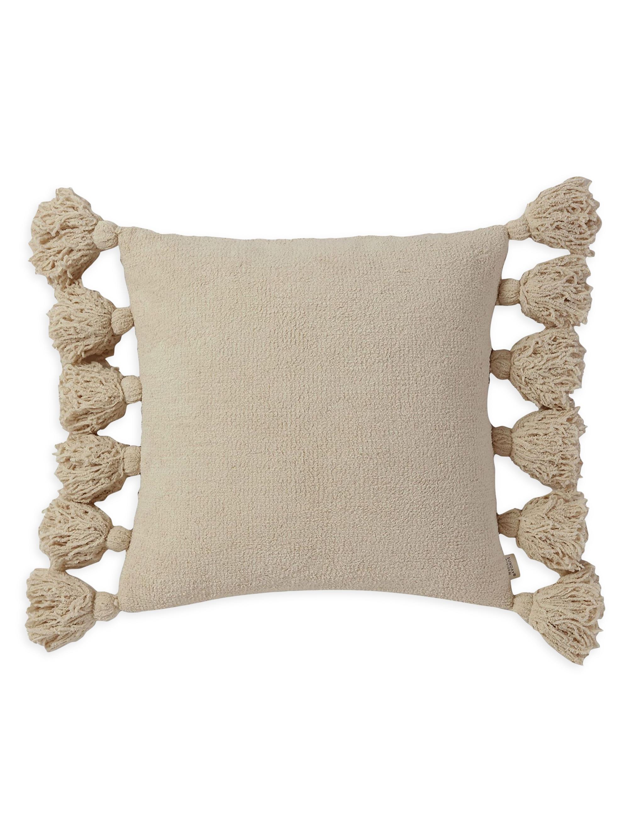 Sunday Citizen Pom Pom Throw Pillow - Sahara Tan