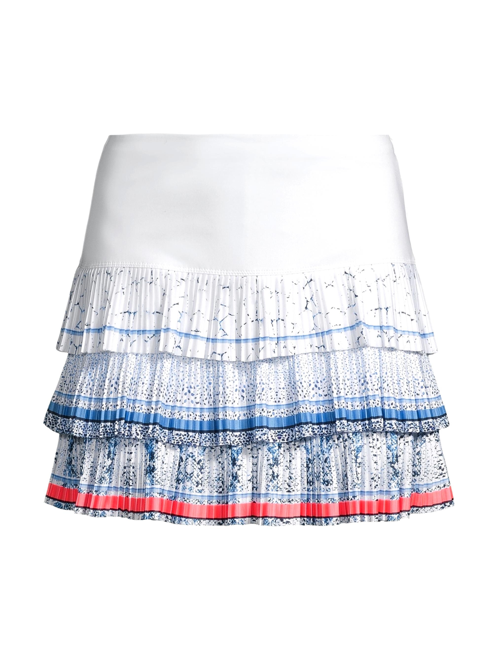 Lucky in Love Women's Snake Rattle N'Roll Snake Wave Pleated Jersey Skort - White