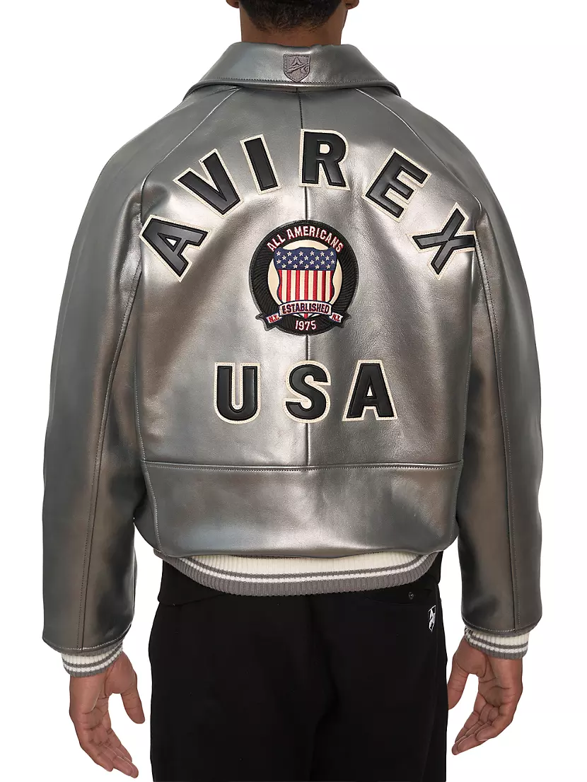 Shop Avirex L.E. Silver Metallic Icon Jacket | Saks Fifth Avenue