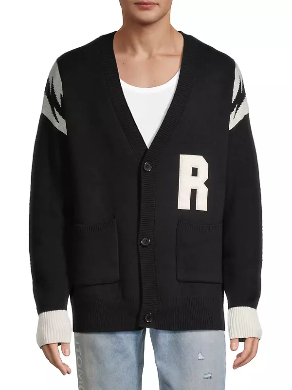 Shop R H U D E Lightning Cotton-Cashmere Cardigan | Saks Fifth Avenue