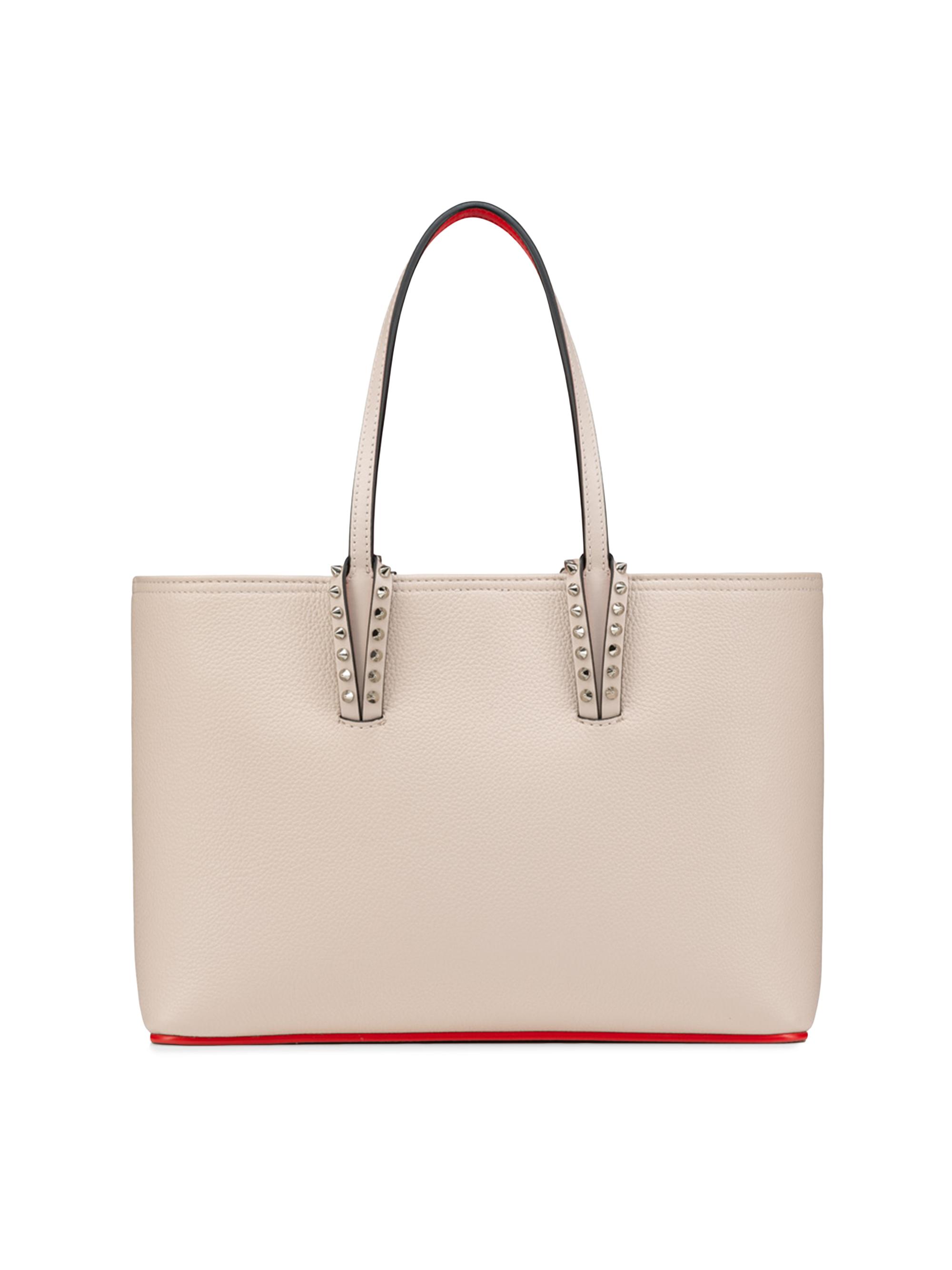 Christian Louboutin Women's  Cabata Spiked Leather Tote Bag - Leche