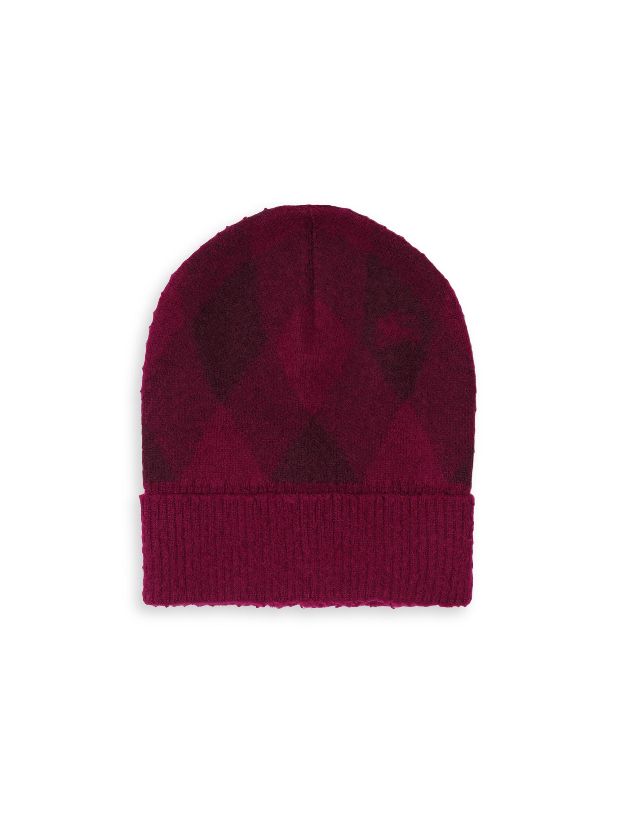 Burberry Women's Argyle Jacquard-Woven Wool Beanie - Ripple Plum