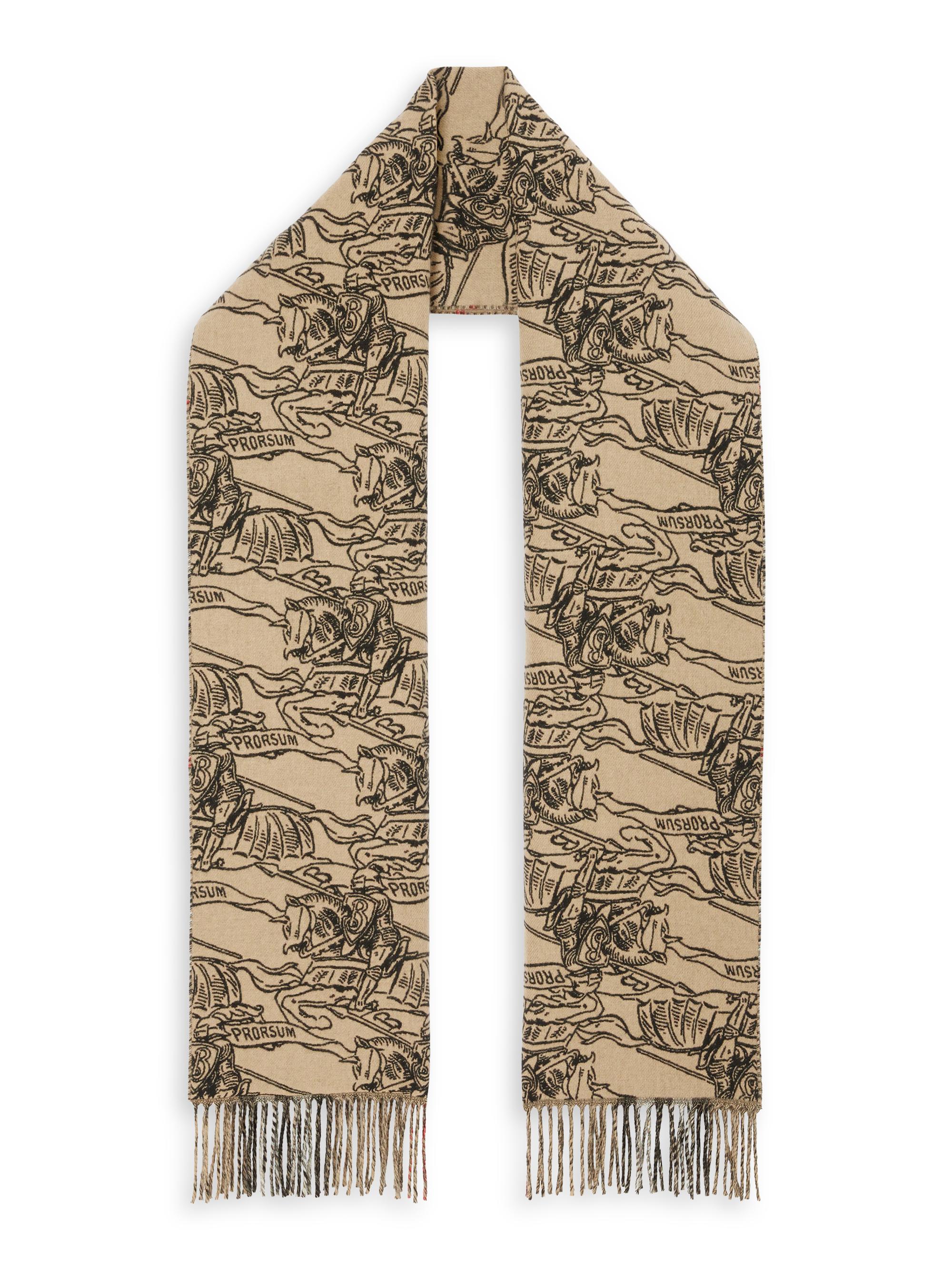 Burberry Women's Archive Knight Sketch Cashmere Scarf - Archive Beige