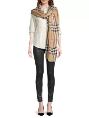 BURBERRY - Giant Check Wool Scarf