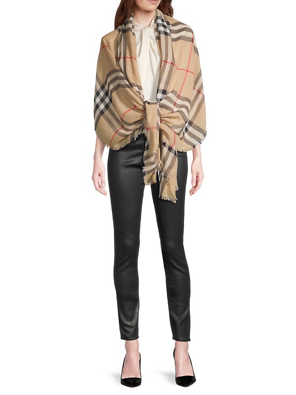Shop Burberry Check Wool Scarf | Saks Fifth Avenue Shop Burberry Check Wool Scarf | Saks Fifth Avenue