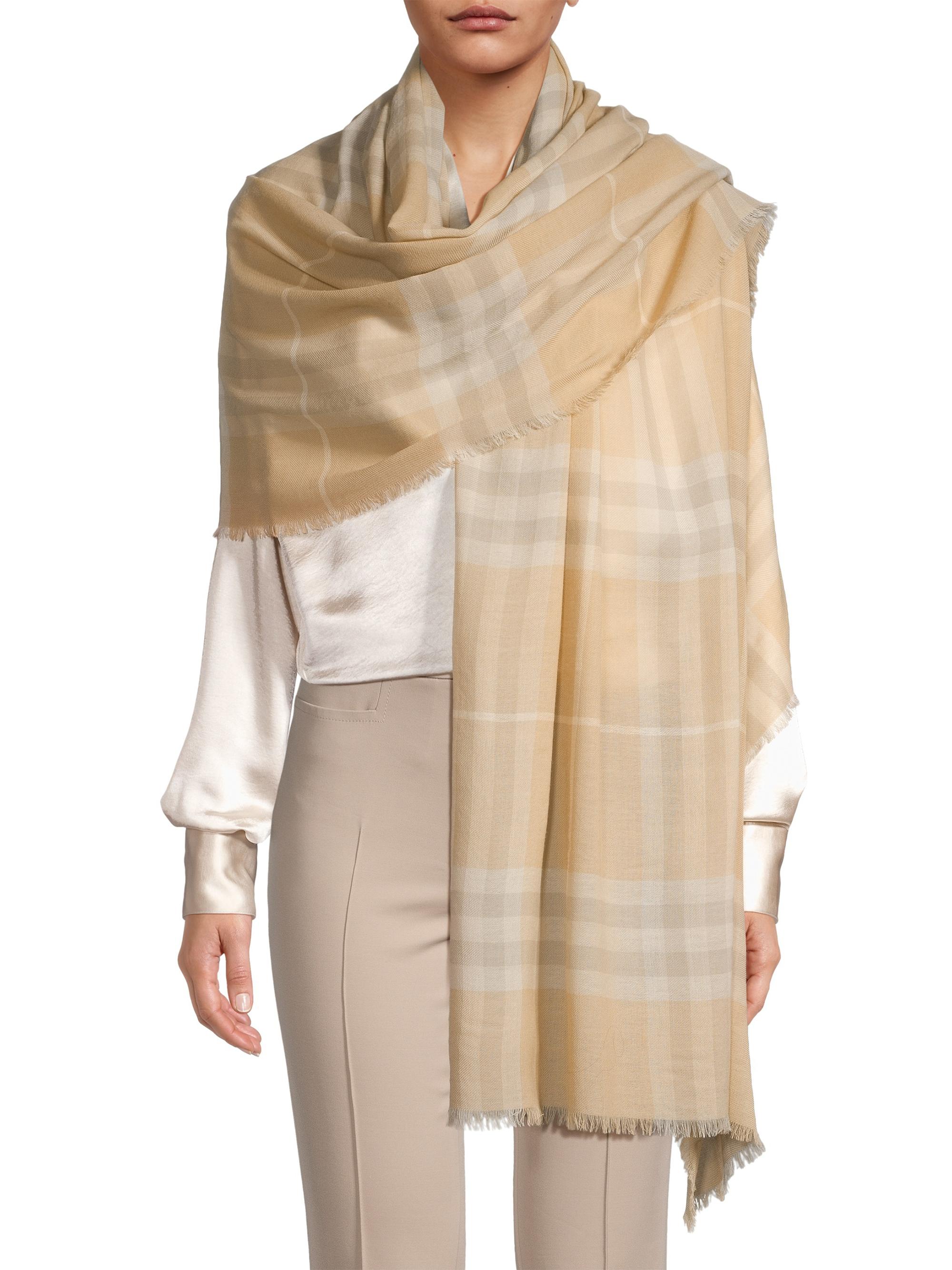 Burberry Women's Check Wool Scarf - Archive Beige
