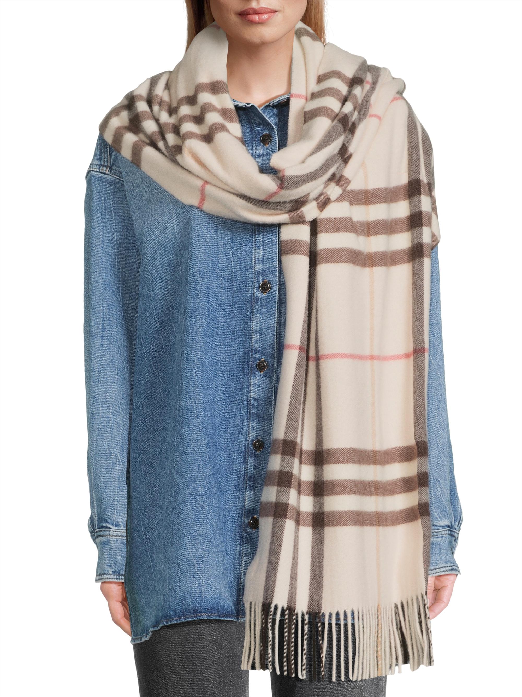Burberry Washed Giant Check Cashmere Scarf | Saks Fifth Avenue