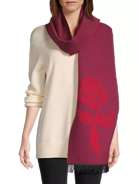 Burberry Women's Rose Jacquard Wool-Silk Scarf - Ripple One-Size