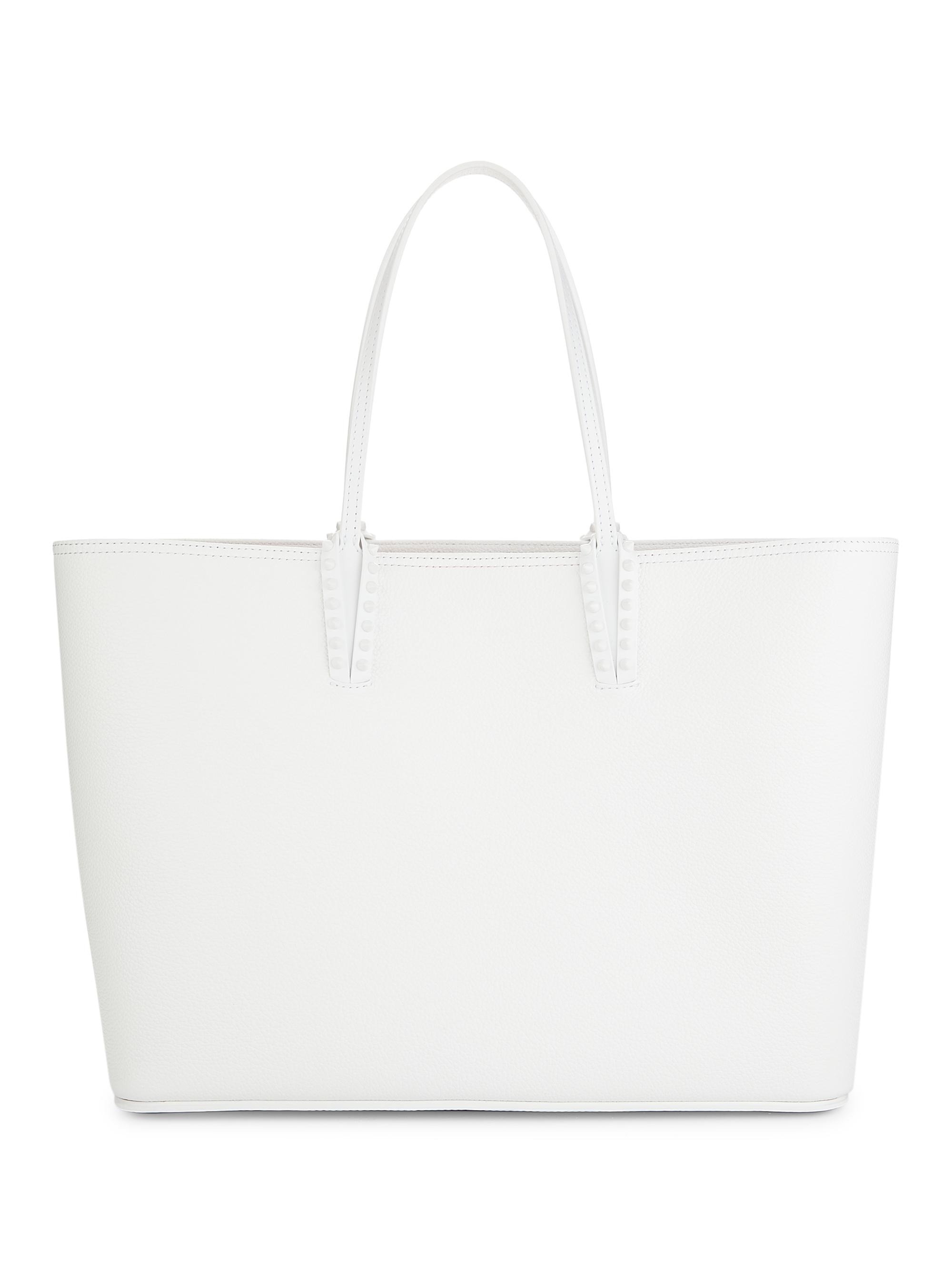 Christian Louboutin Women's Cabata Spiked Leather Tote Bag - Bianco