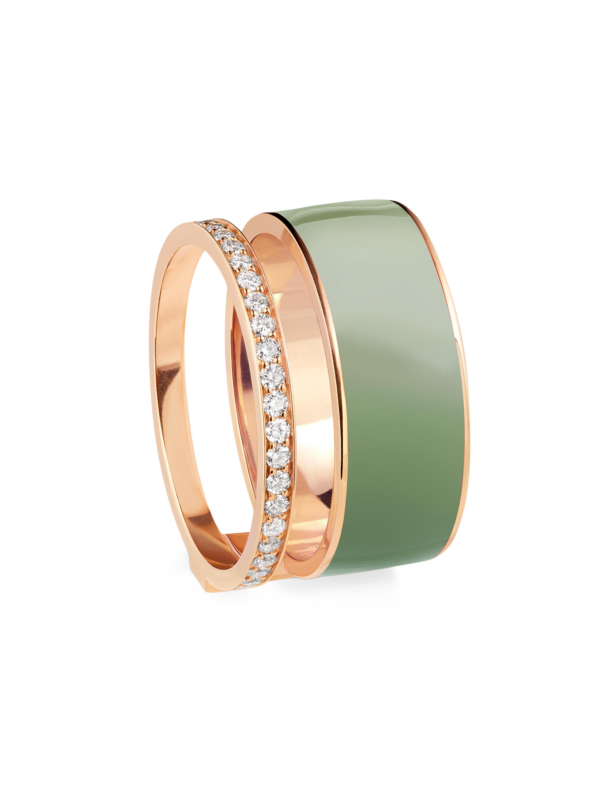 Repossi Women's Berbere Chromatic 18K Rose Gold, Lacquer & 0.34 TCW Diamond Ring - Rose Gold