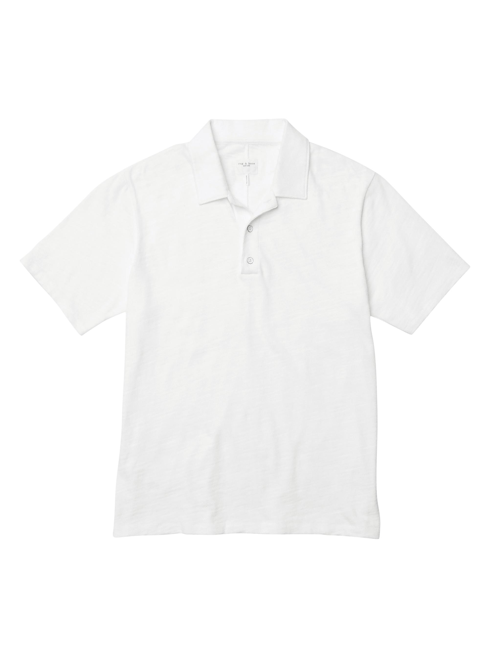 rag & bone Men's Classic Flame Polo Shirt - White