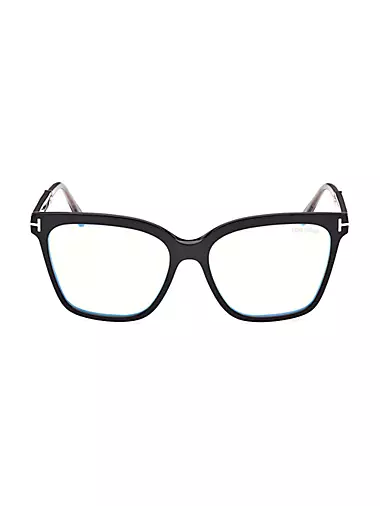 56MM Square Blue Block Glasses