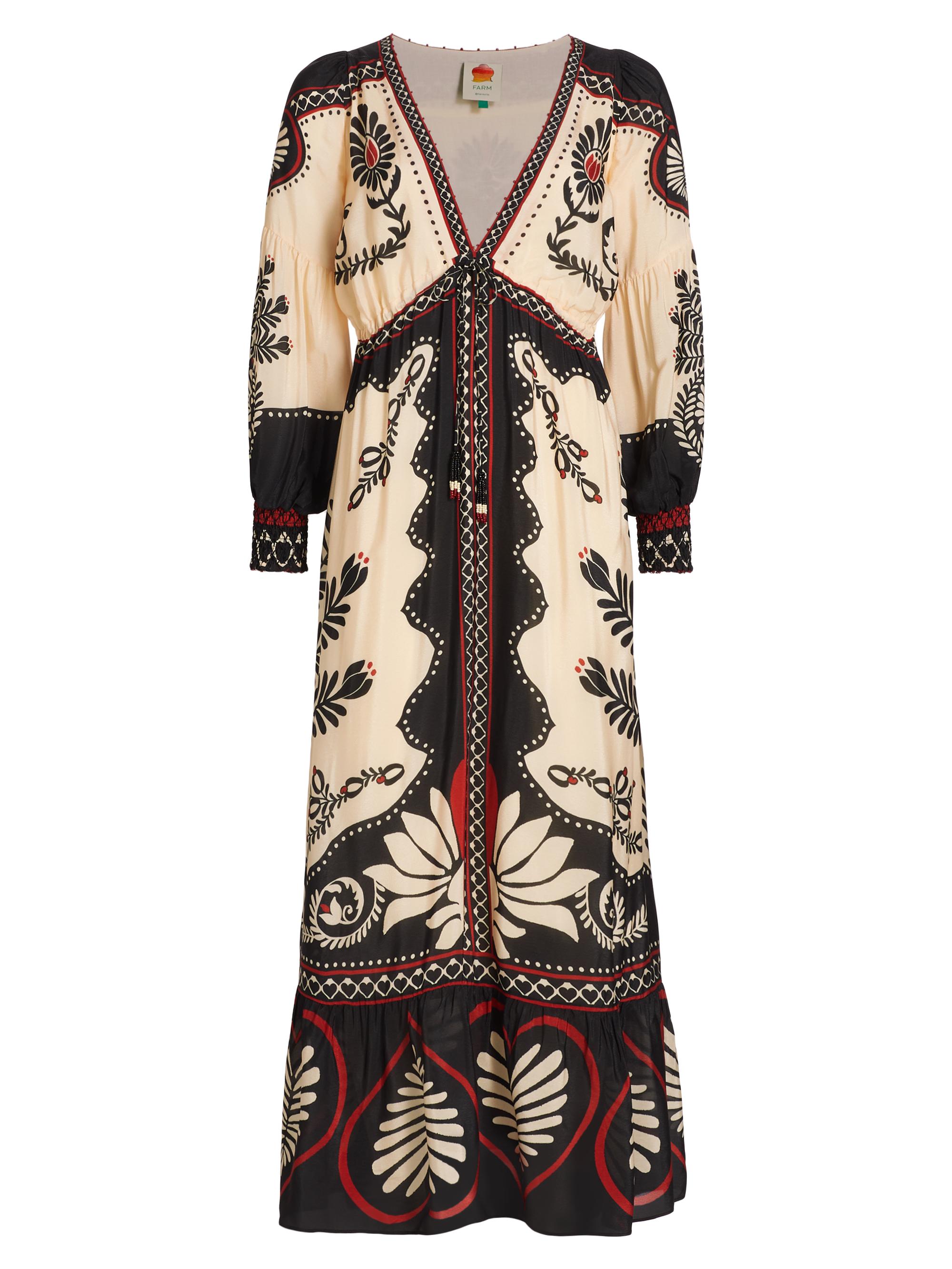 Farm Rio Women's Passion Scarf Floral Maxi Dress - Sand