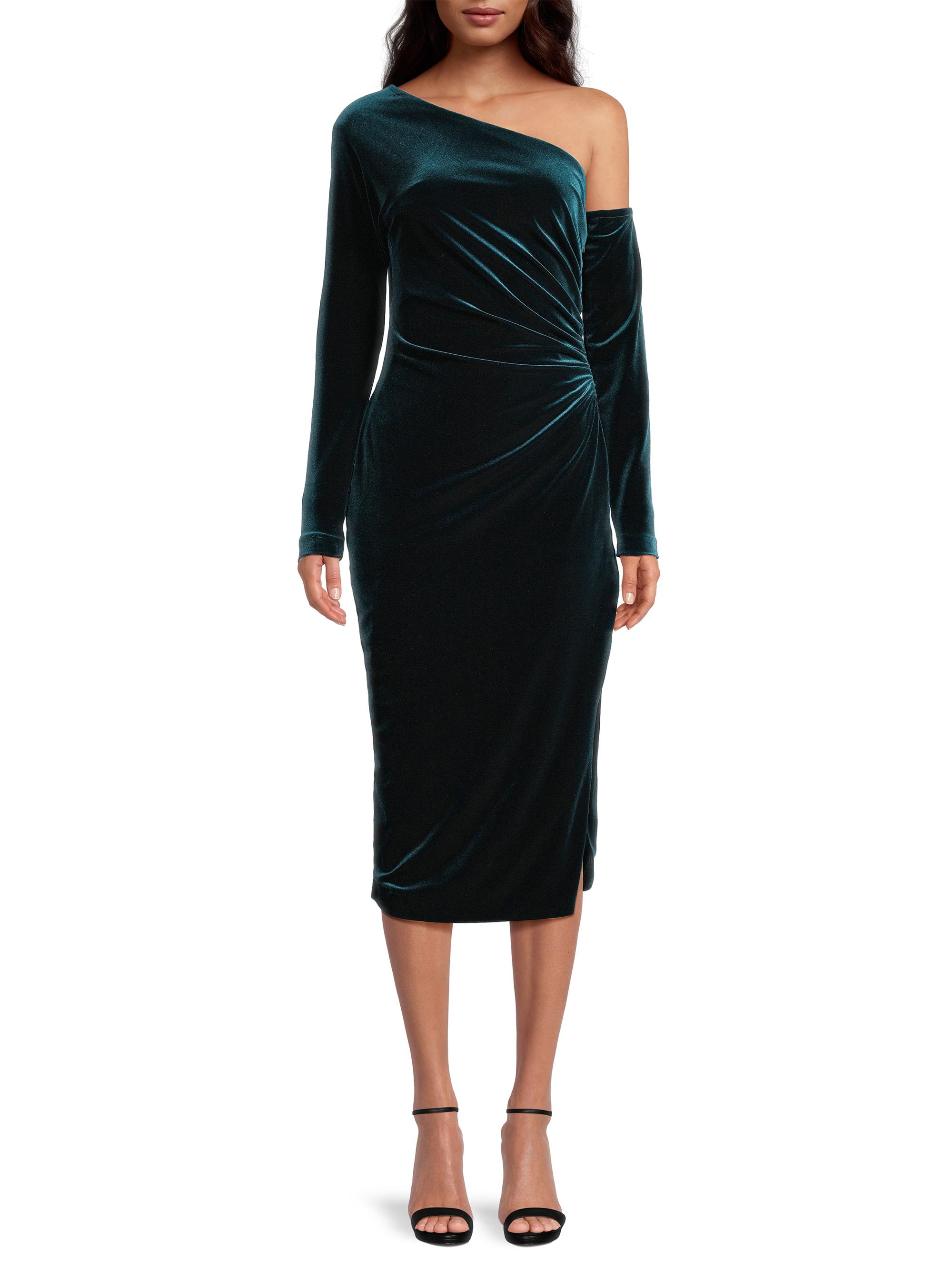 donna karan women's asymmetric-neck double-breasted dress New York Social Occasion Asymmetric Velvet Cocktail Hand wash Trending at White Mark 2026-06-20 :: Women's Asymmetrical Off Shoulder Sweater Color:Paris Blue