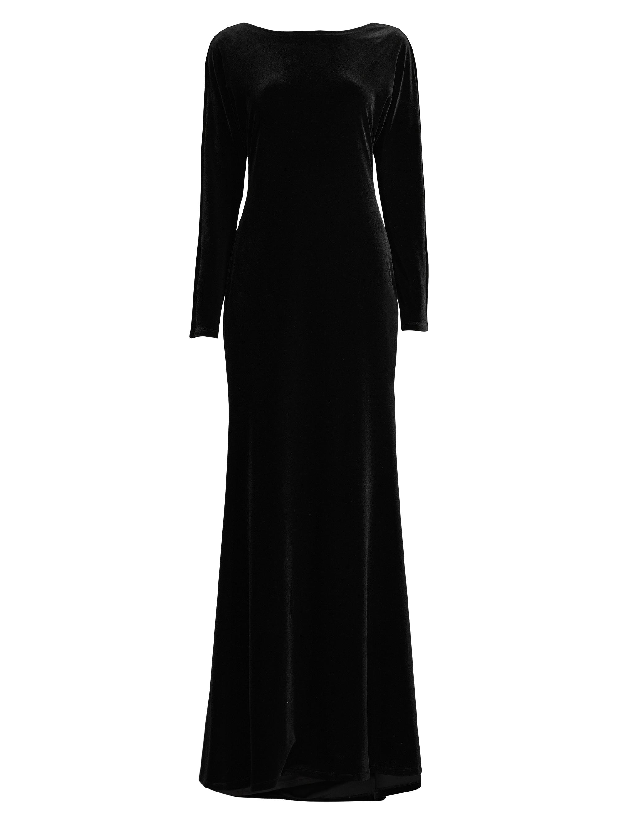 Donna Karan New York Women's Social Occasion Jewel Back Velvet Gown - Black