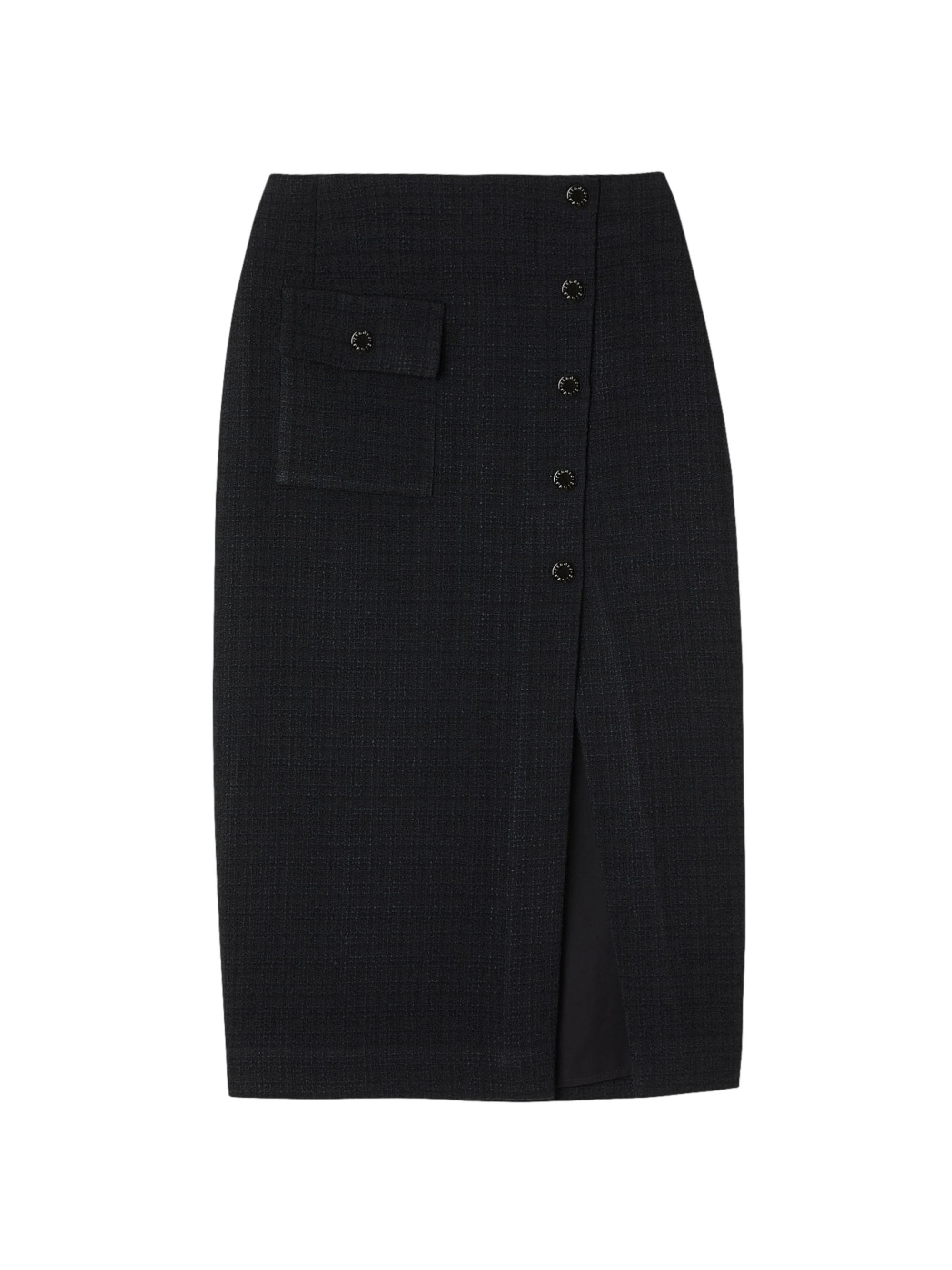 Sandro Women's Tweed Midi Skirt - Black