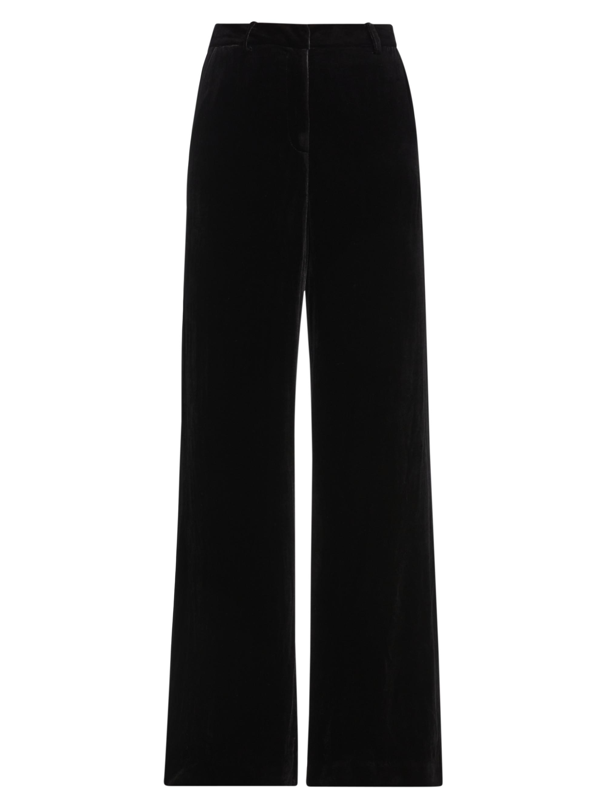 L'AGENCE Women's Pilar Velvet Wide-Leg Pants - Black
