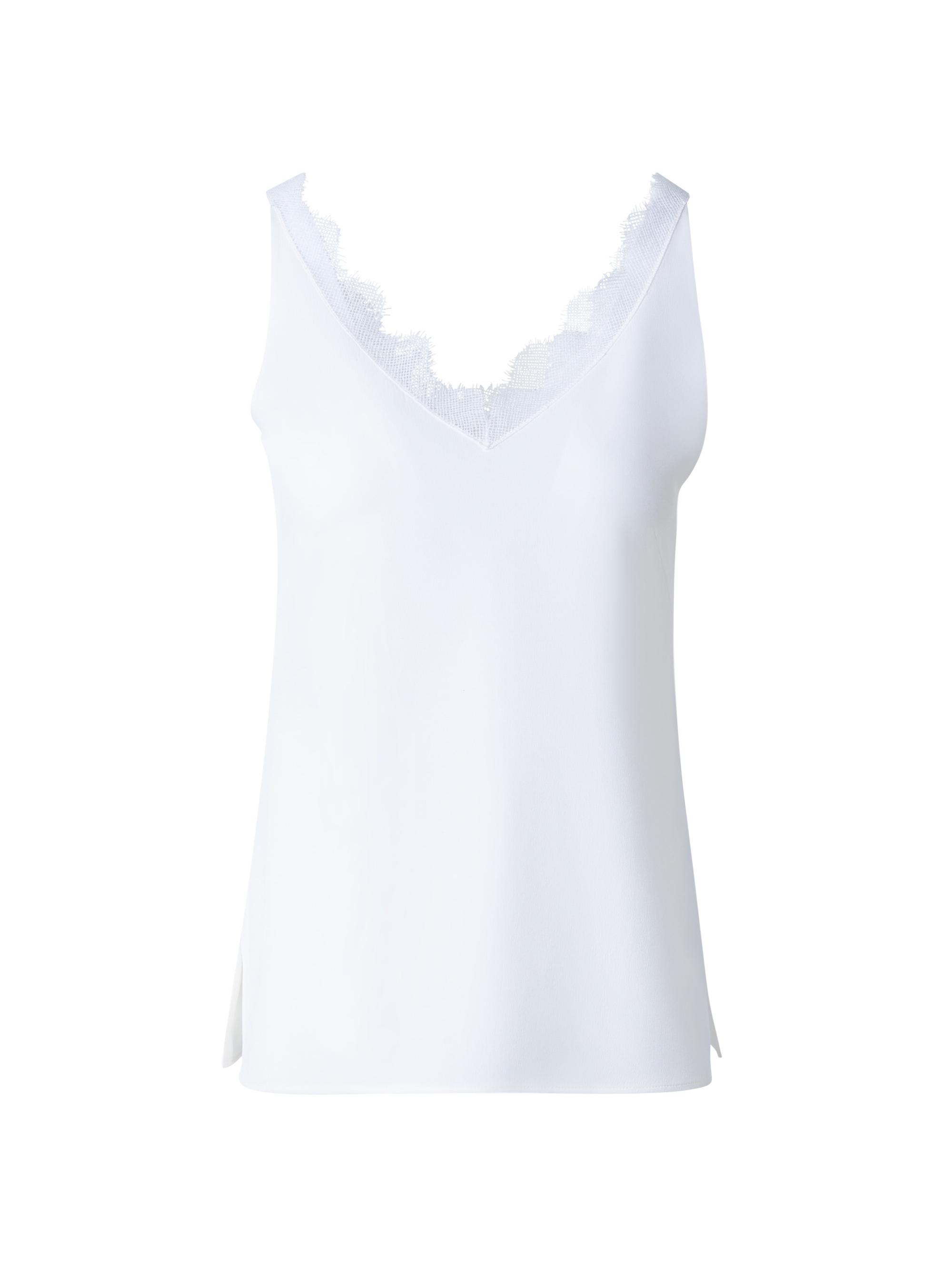 Akris Women's Silk Crêpe Petal Lace Tank - Ecru