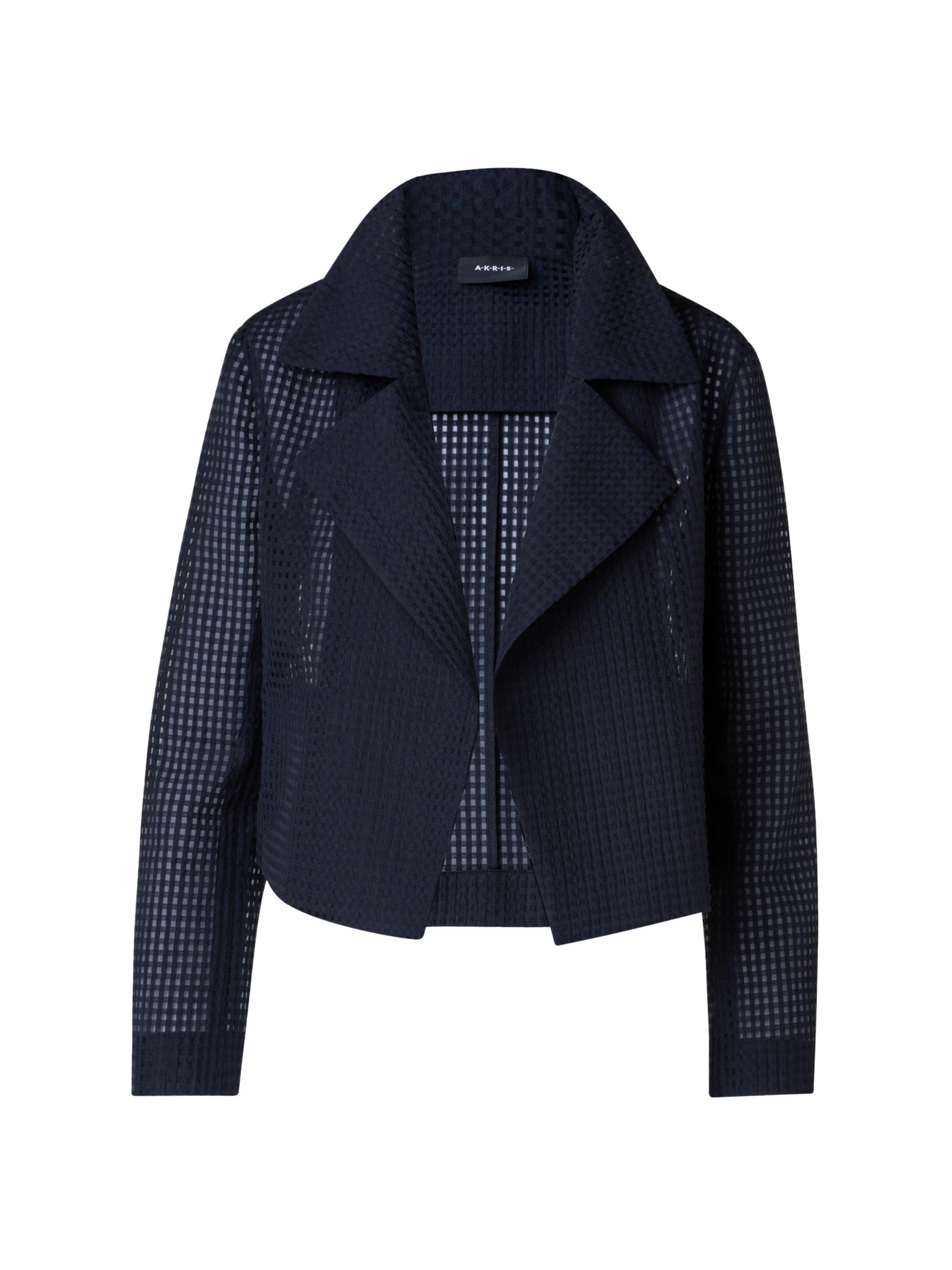 Akris Women's Taylor Transparent Grid Organza Short Jacket - Black