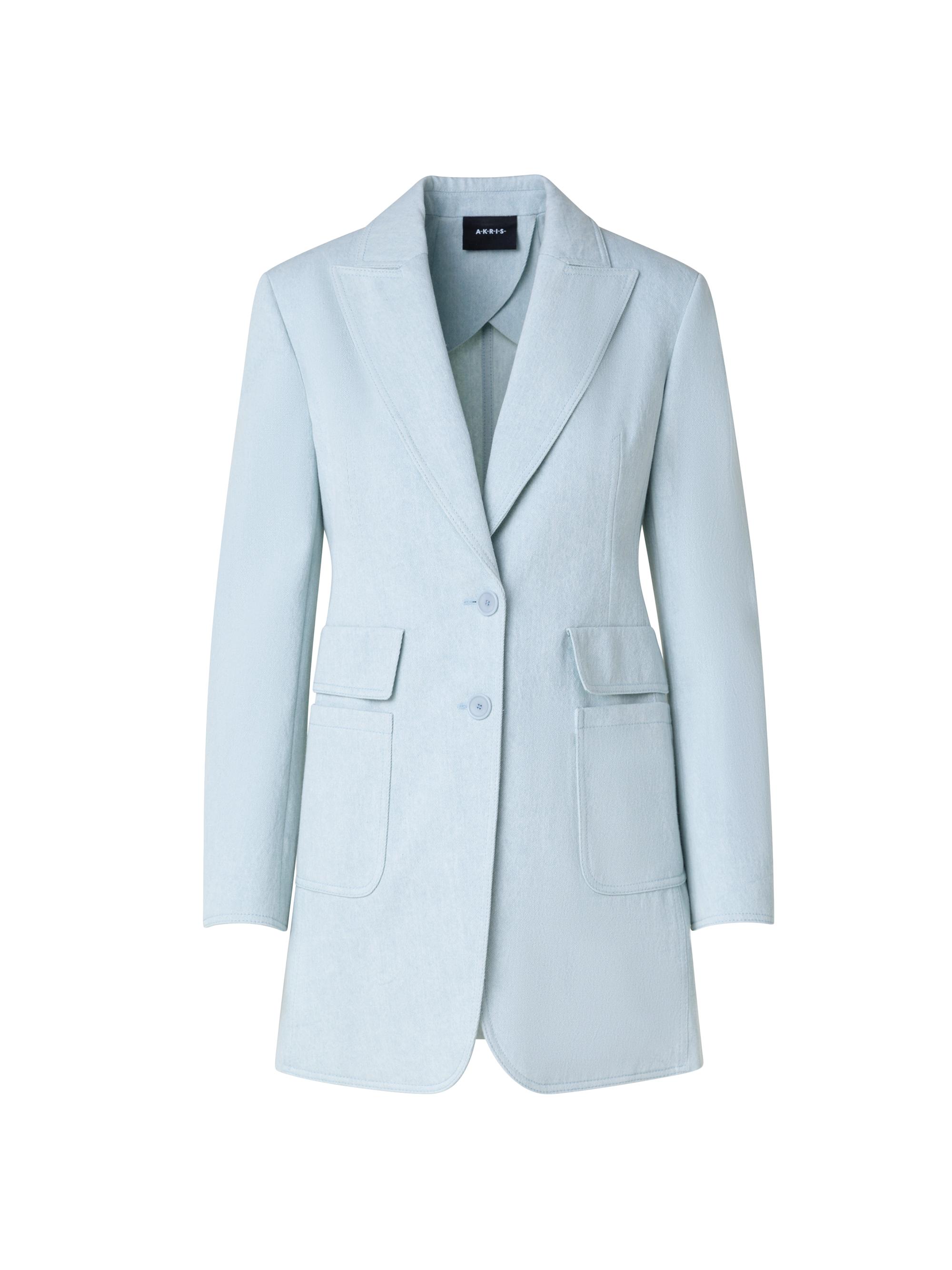 Akris Women's Titus Tailored Denim Longline Jacket - Bleached Denim