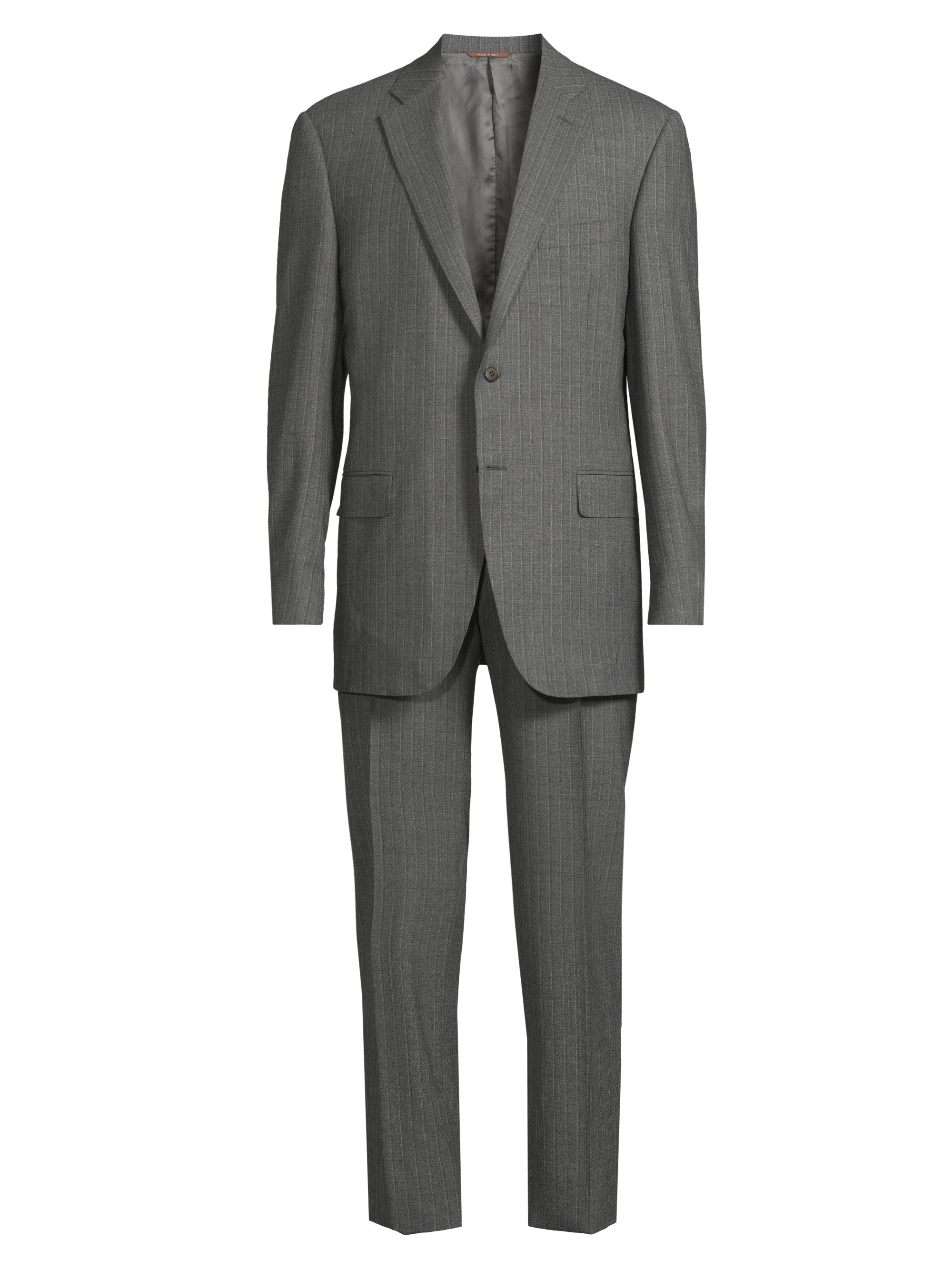 Canali Men's Siena Pinstriped Stretch Wool Suit - Grey