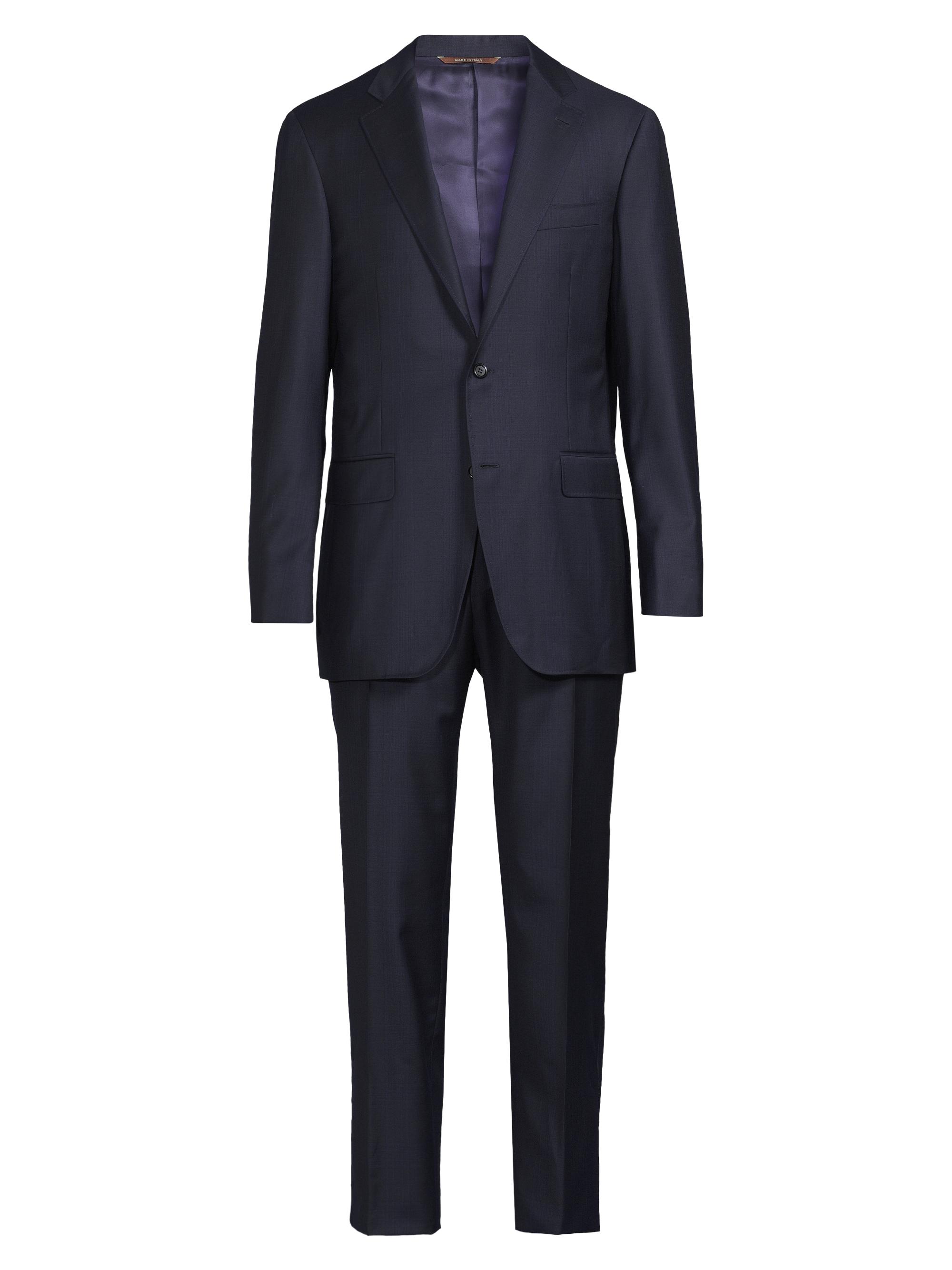 Canali Men's Kei Blue Plaid Fashion Window Suit - Blue