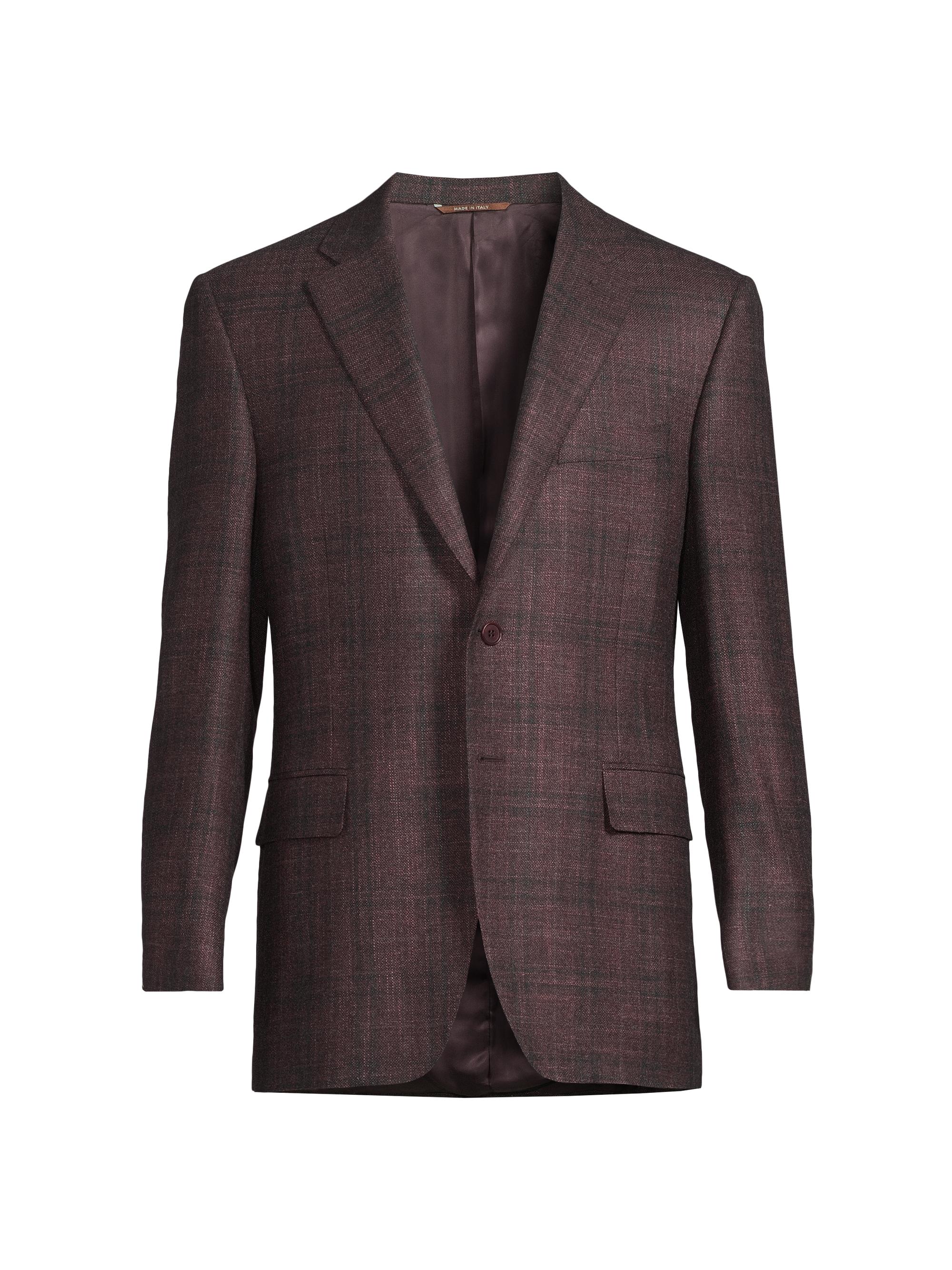 Canali Men's Siena Plaid Sportcoat - Dark Red
