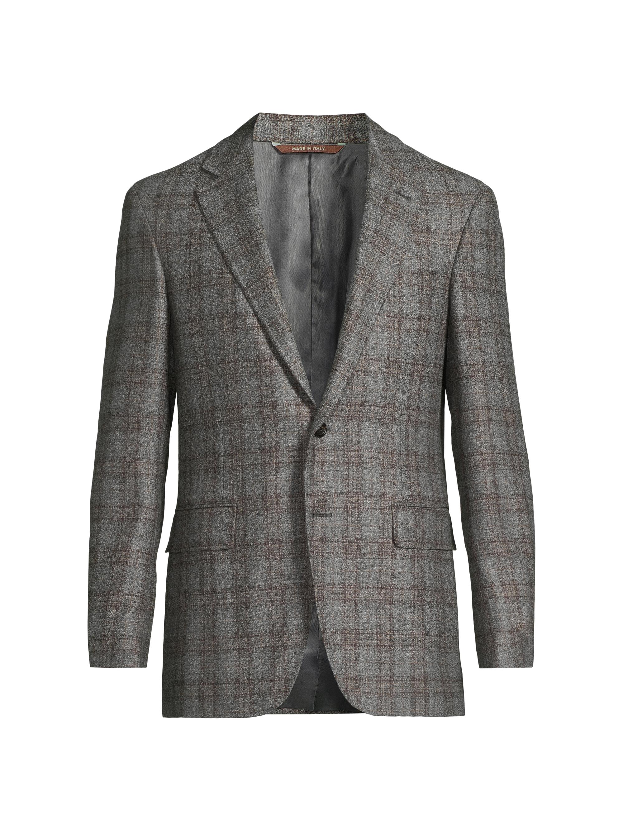 Canali Men's Kei Large Plaid Wool Sportcoat - Grey