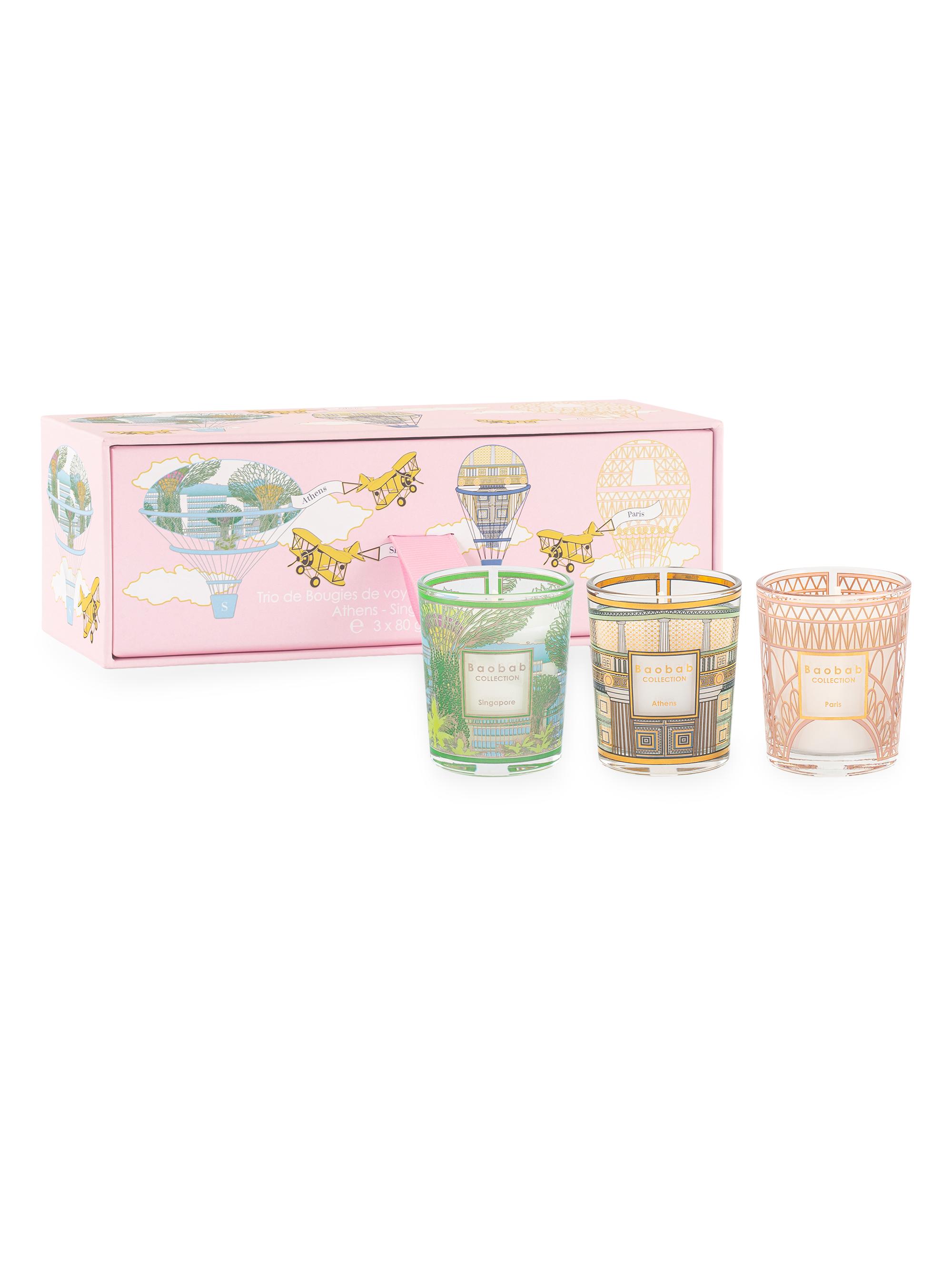 Baobab Collection My First Baobab 3-Piece Singapore-Athens-Paris Candle Set