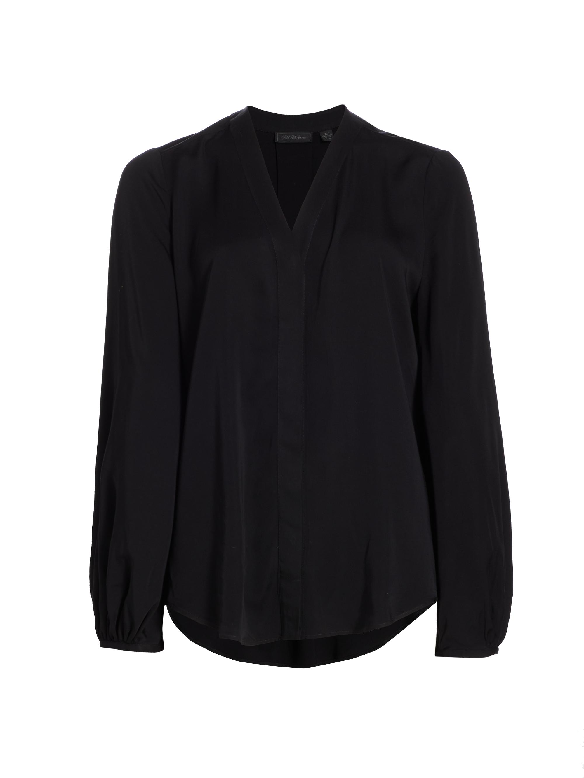 Saks Fifth Avenue Women's Cruise V-Neck Blosue - Black