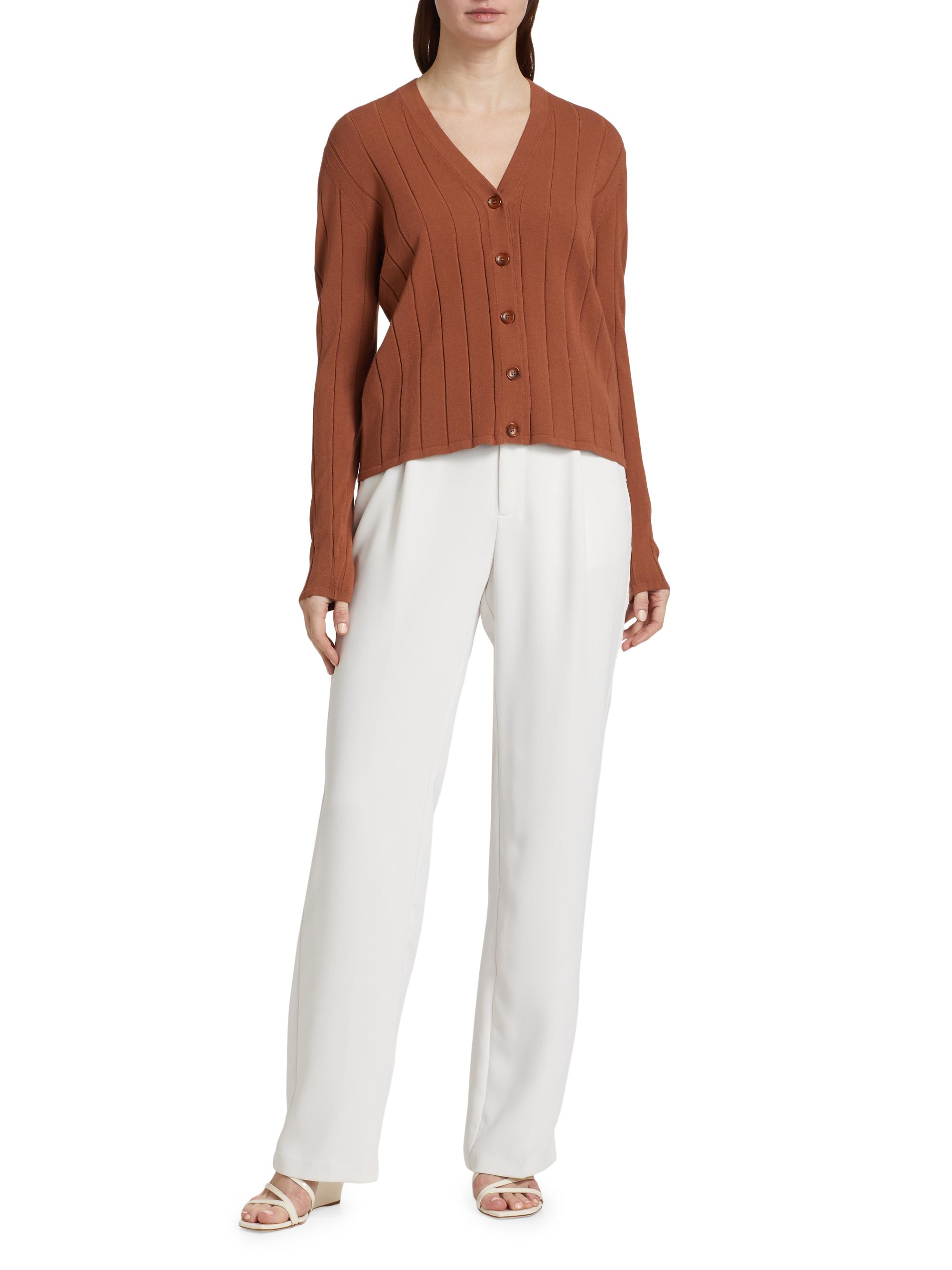 Saks Fifth Avenue Rib-Knit V-Neck Cardigan | Saks Fifth Avenue
