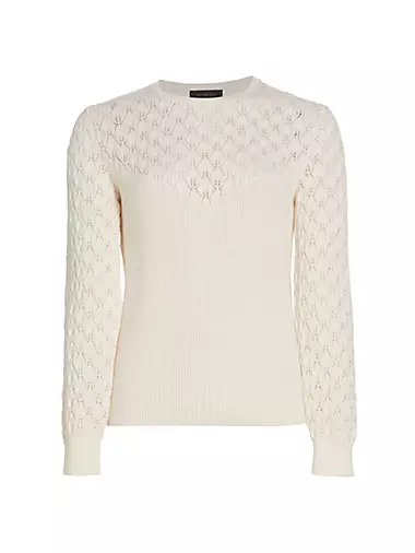 COLLECTION Cotton-Blend Pointelle Sweater