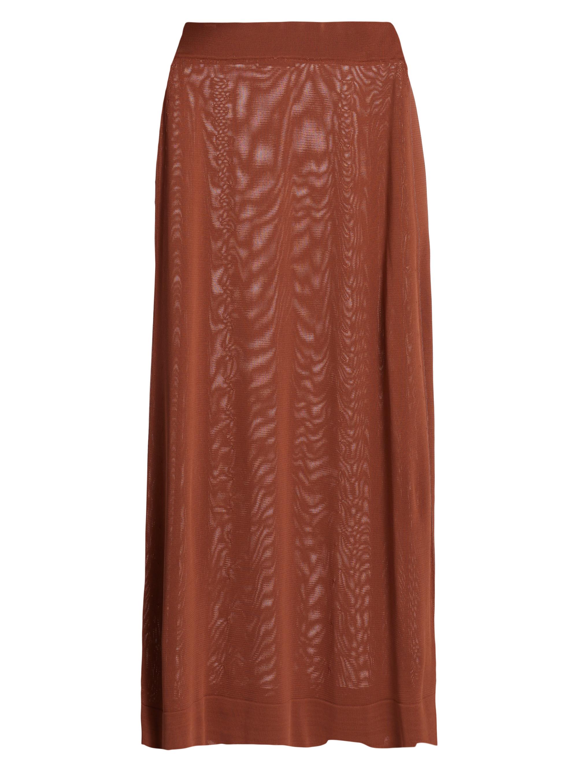 Saks Fifth Avenue Women's Sheer A-Line Midi-Skirt - Mocha