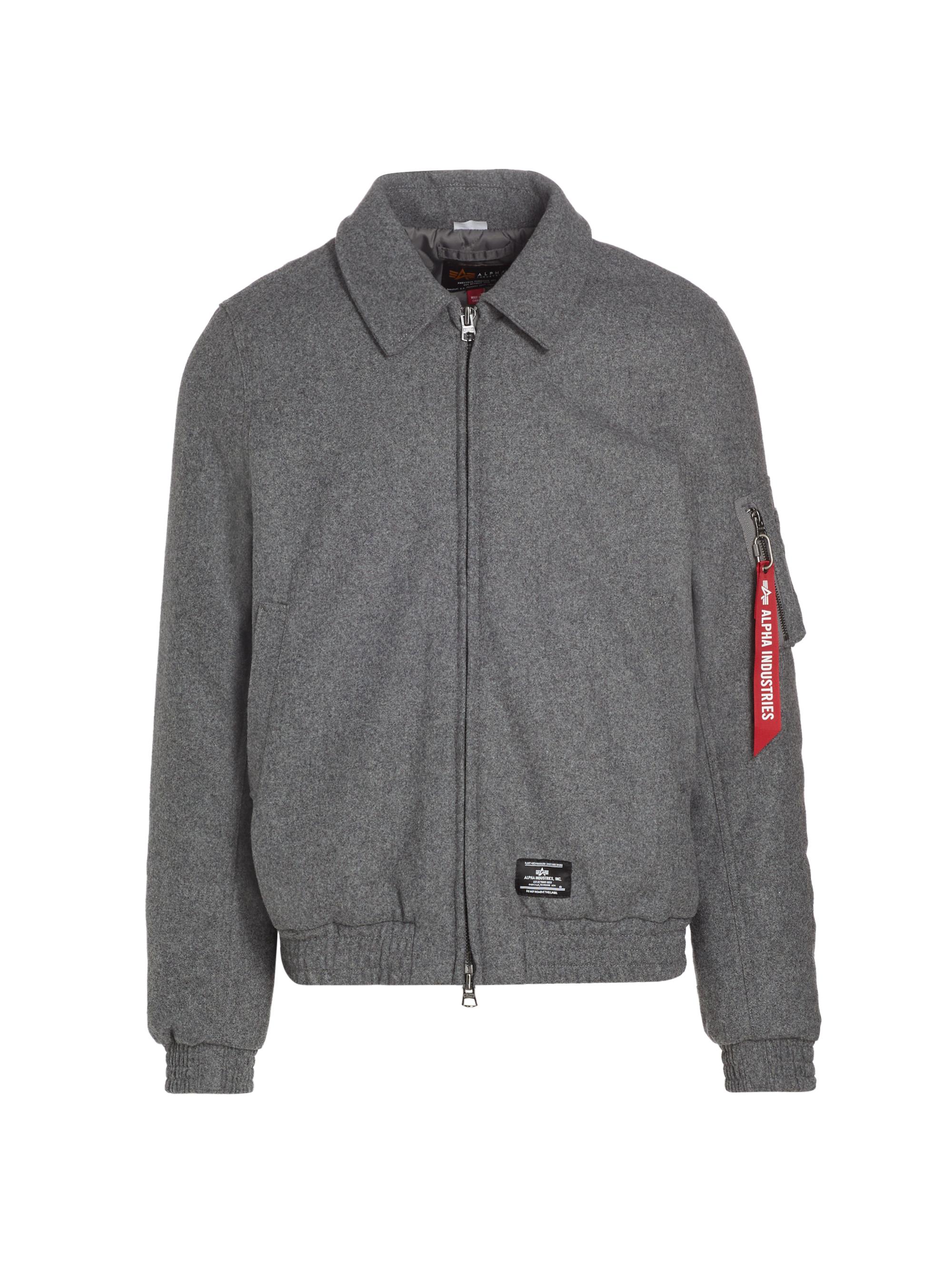 Alpha Industries Men's Harrington Wool Flight Jacket - Dark Charcoal Heather