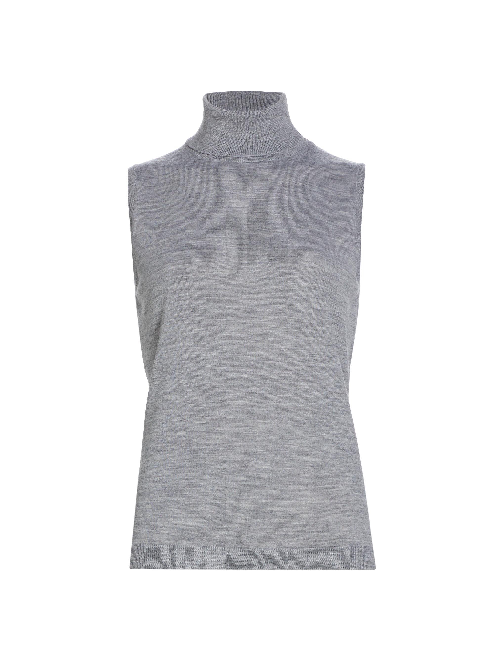 Saks Fifth Avenue Women's Sand Merino Wool Sleeveless Top - Grey