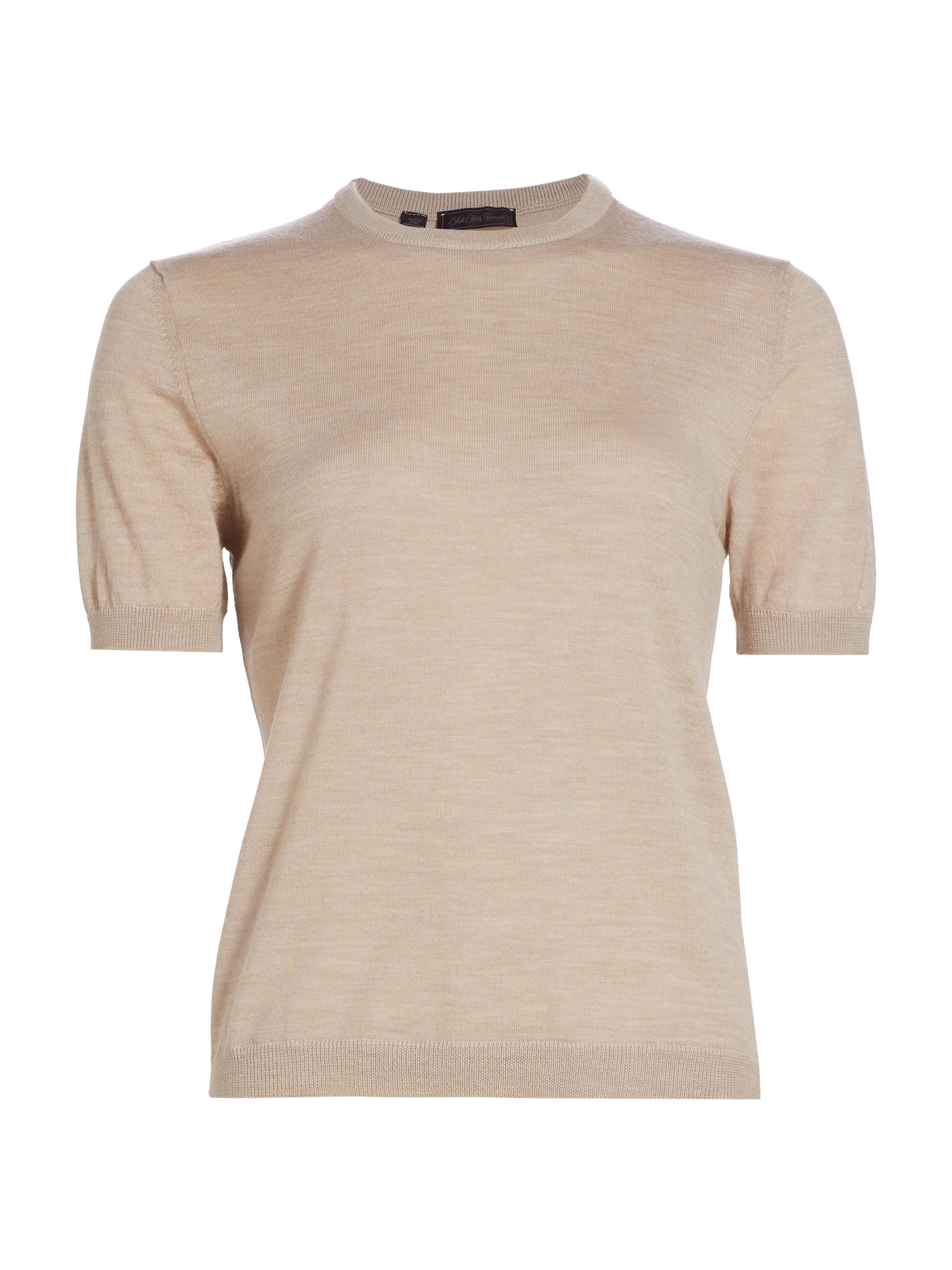 Saks Fifth Avenue Women's Sand Merino Wool T-Shirt - Sand