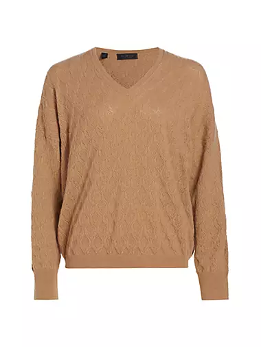 COLLECTION Pointelle V-Neck Cashmere Sweater