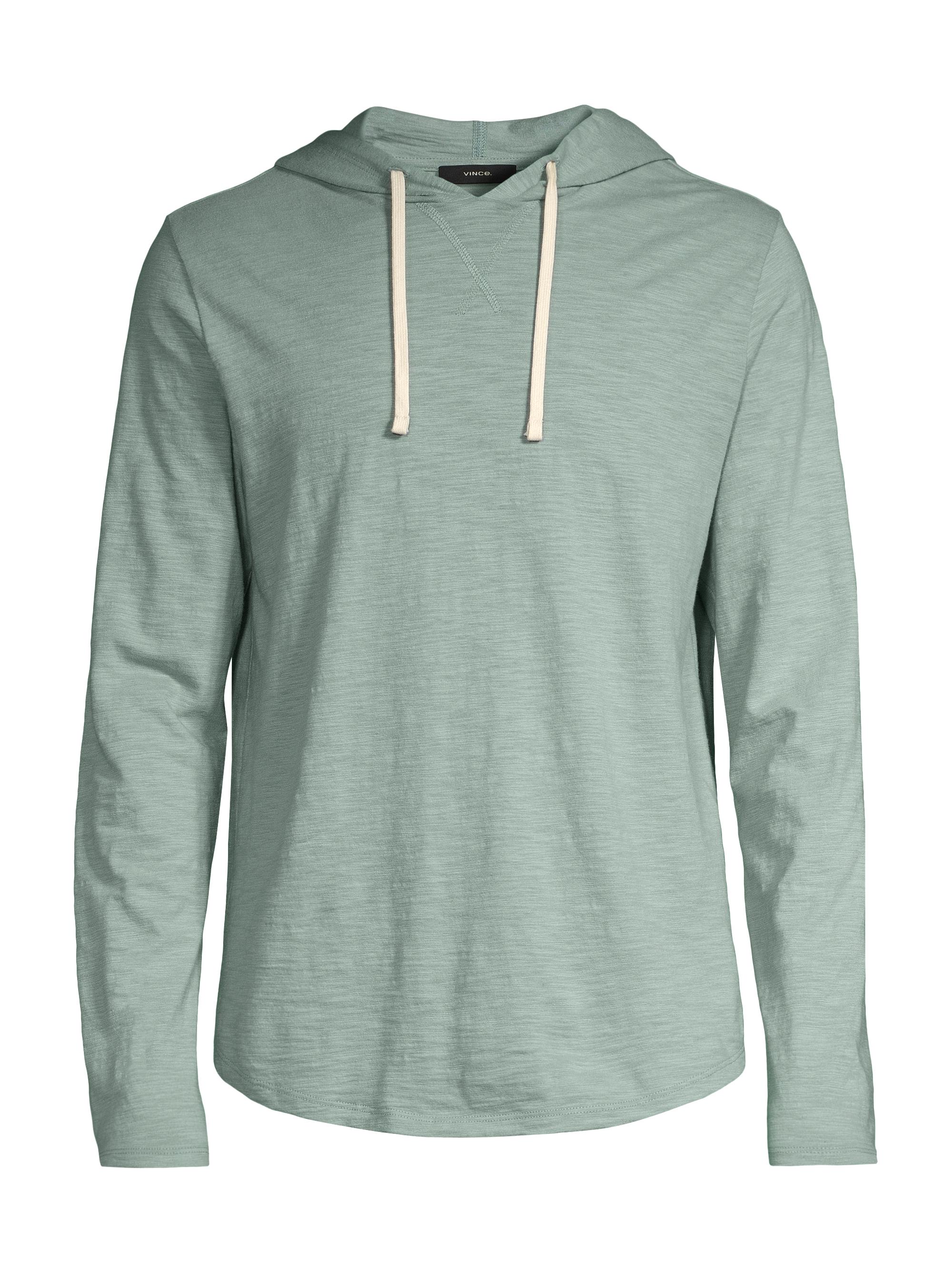 Vince Men's Slub Cotton Hoodie - Ceramic Blue - Women's Clothing