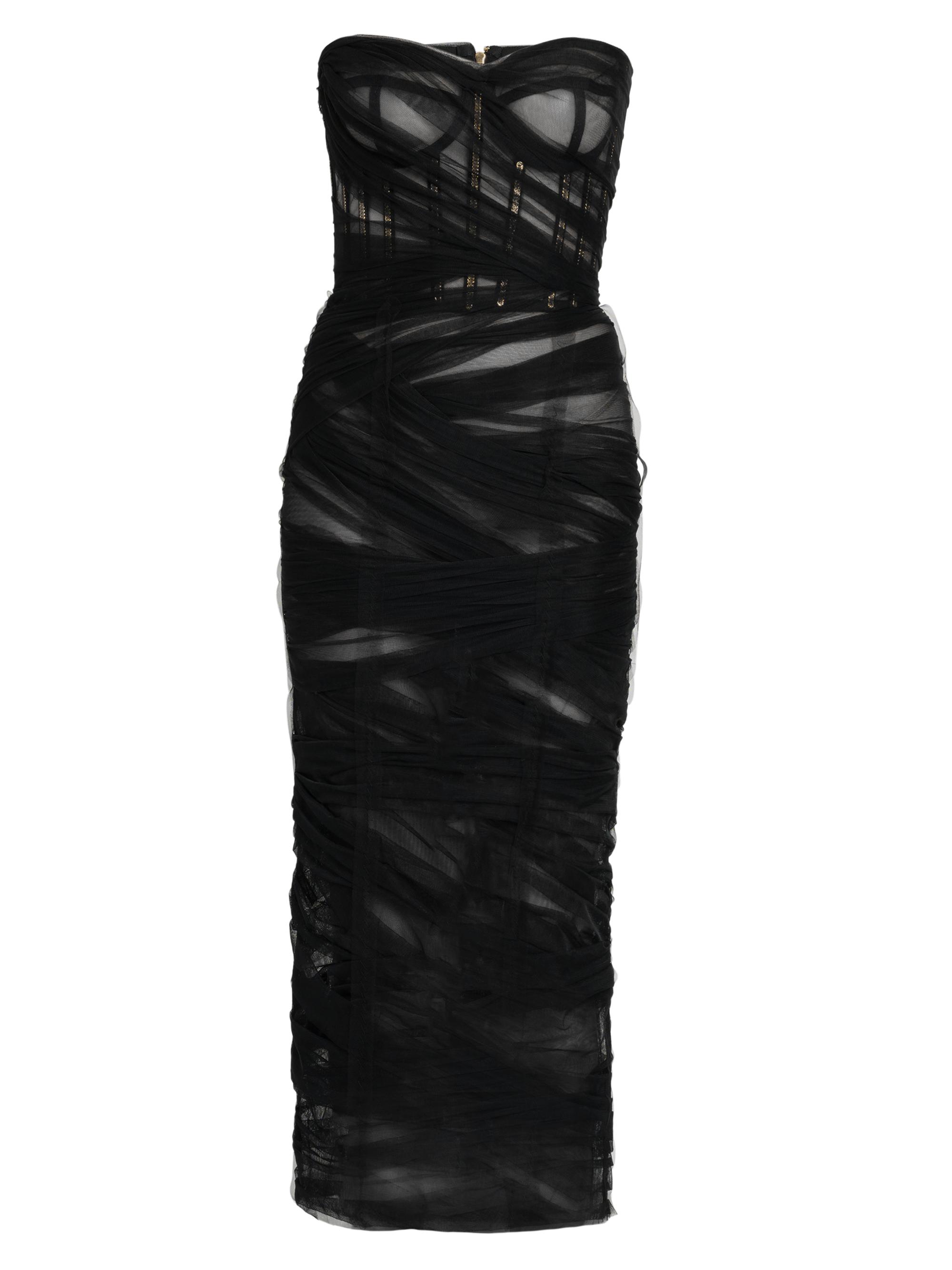 Dolce & Gabbana Women's Strapless Chiffon Midi-Dress - Nero