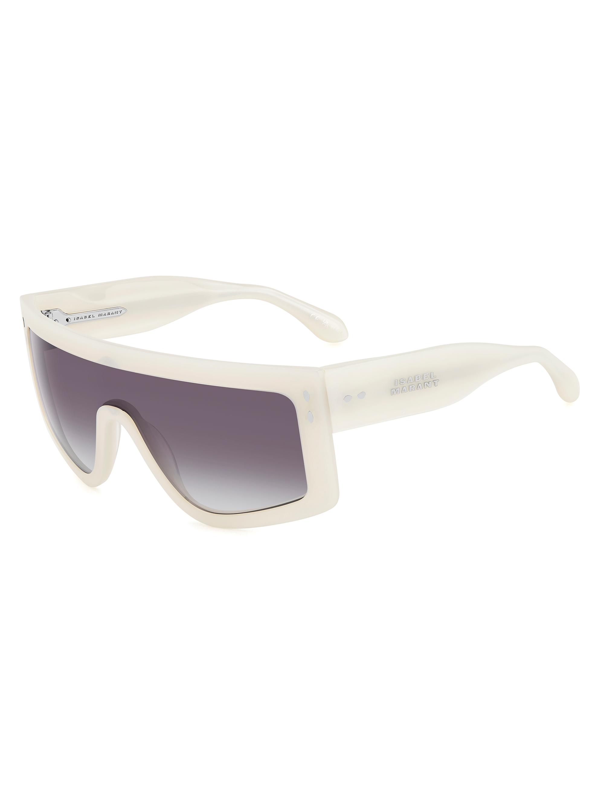 Isabel Marant White Shield Sunglasses with Gray Gradient Lenses Isabel Marant IM0079/S white frame with blue aqua lenses  main image 4