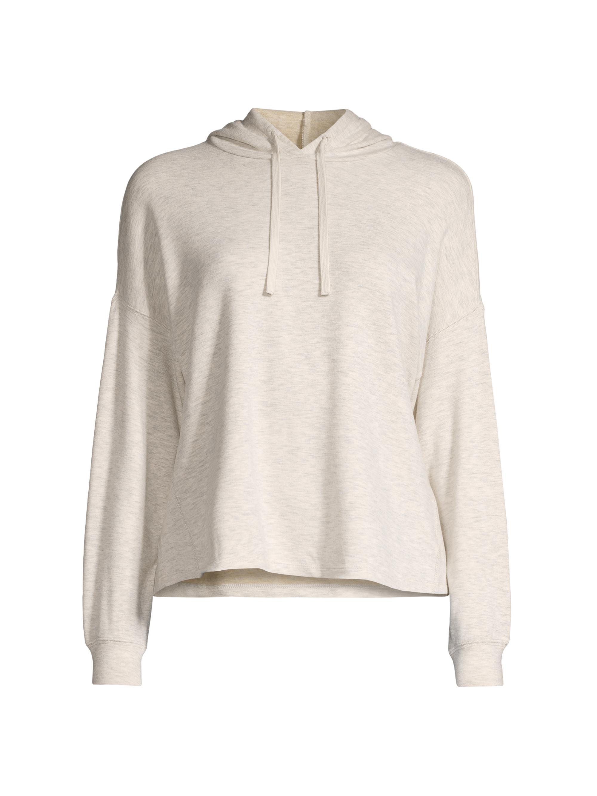 Barefoot Dreams Women's Malibu Butter Heathered Fleece Pullover Sweatshirt - Cream