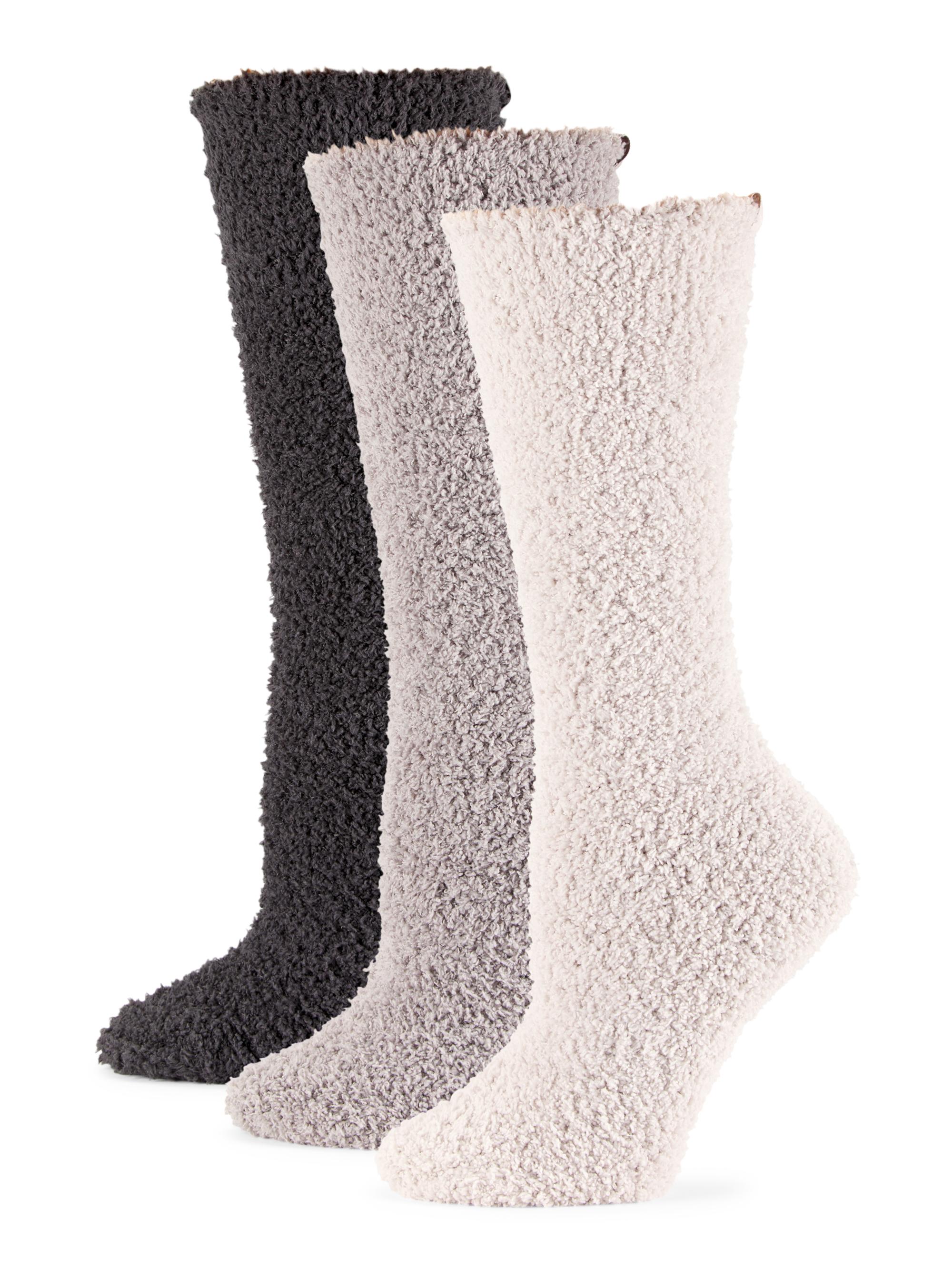 Barefoot Dreams Women's Cozychic Ultra Lite 3-Piece Textured Knit Sock Set - Carbon Multi