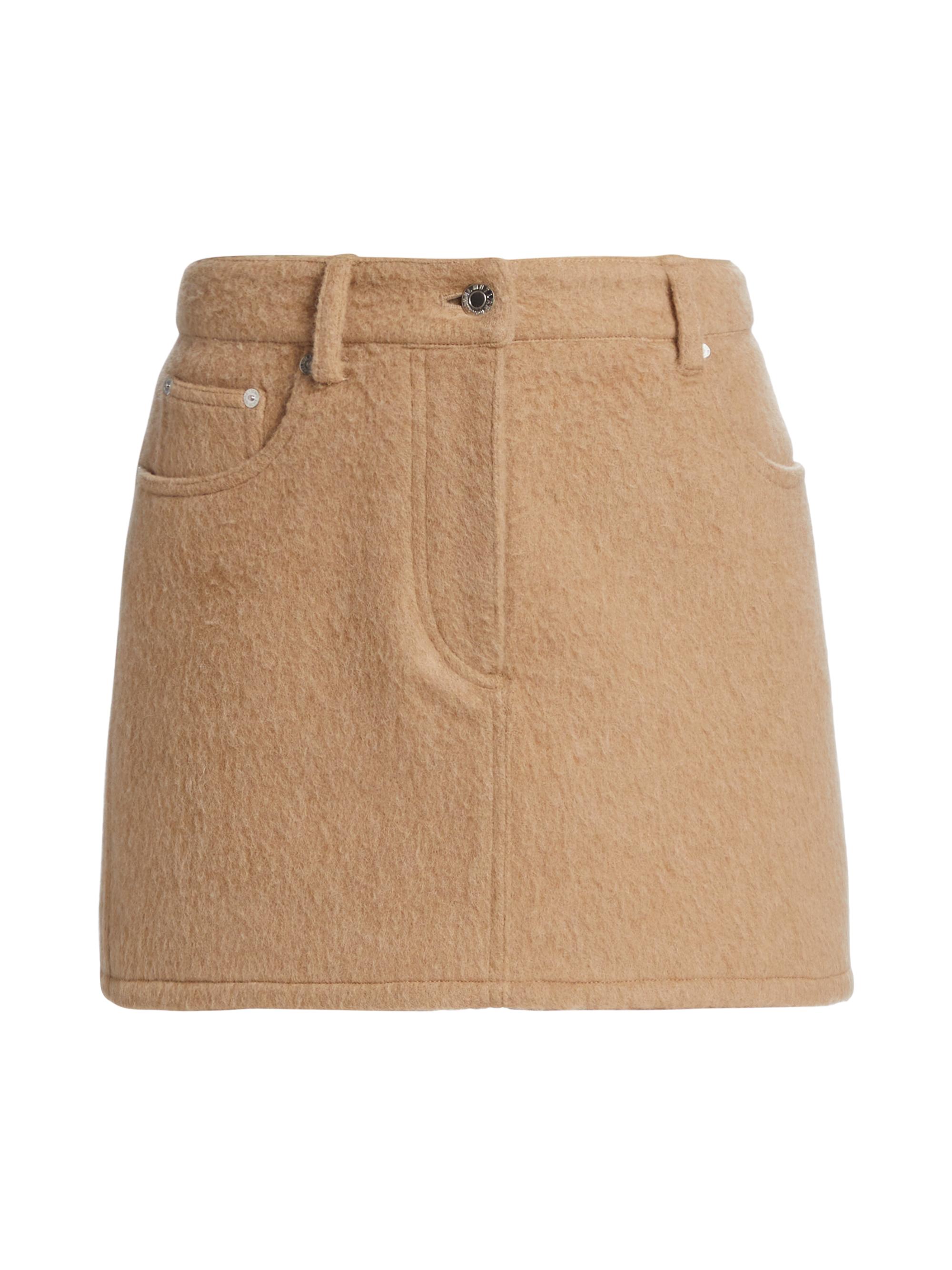 Helmut Lang Women's Wool A-Line Mini Skirt - Camel