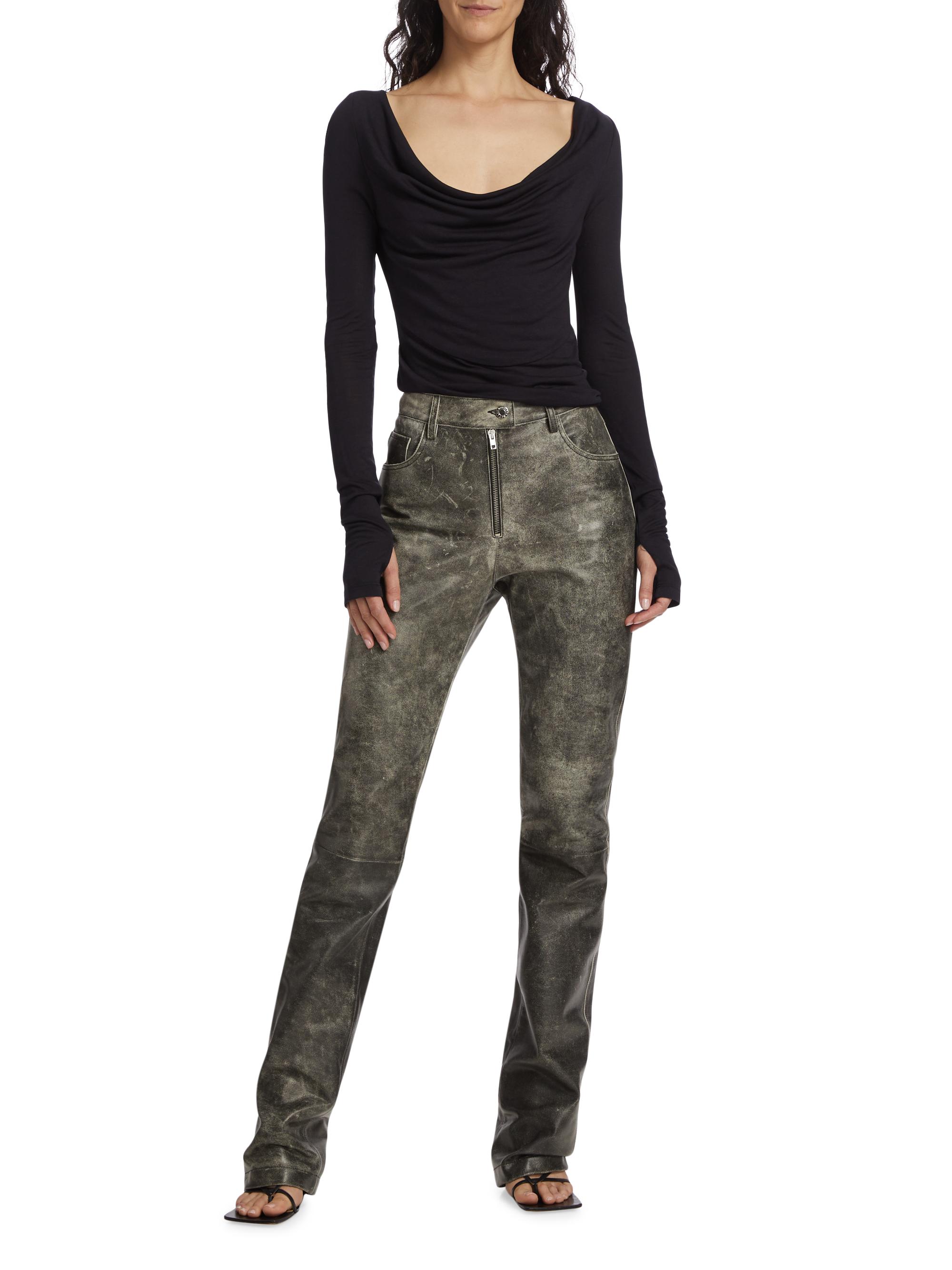 Helmut Lang Leather Distressed Pants | Saks Fifth Avenue