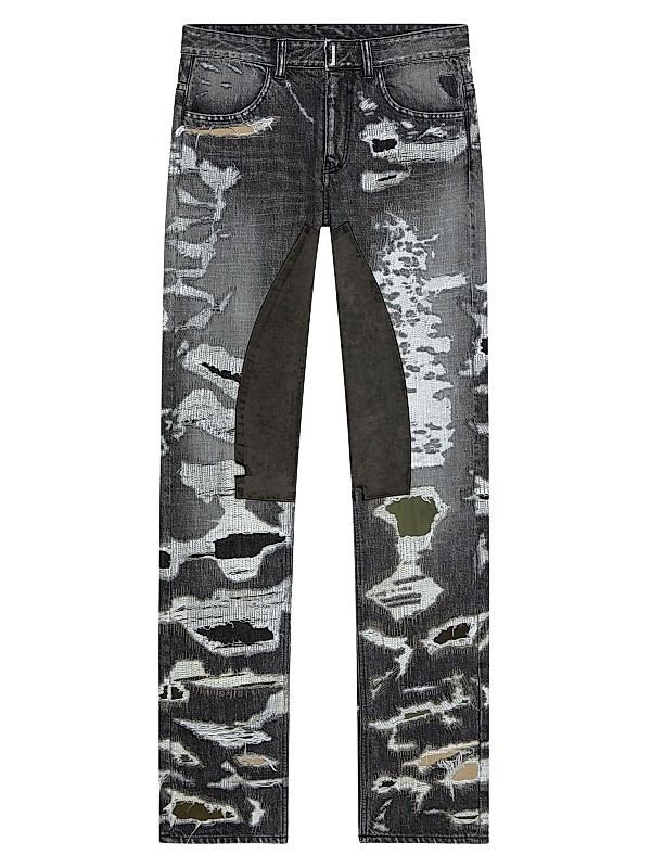Shop Givenchy Jeans In Destroyed Denim And Moleskin | Saks Shop Givenchy Jeans In Destroyed Denim And Moleskin | Saks