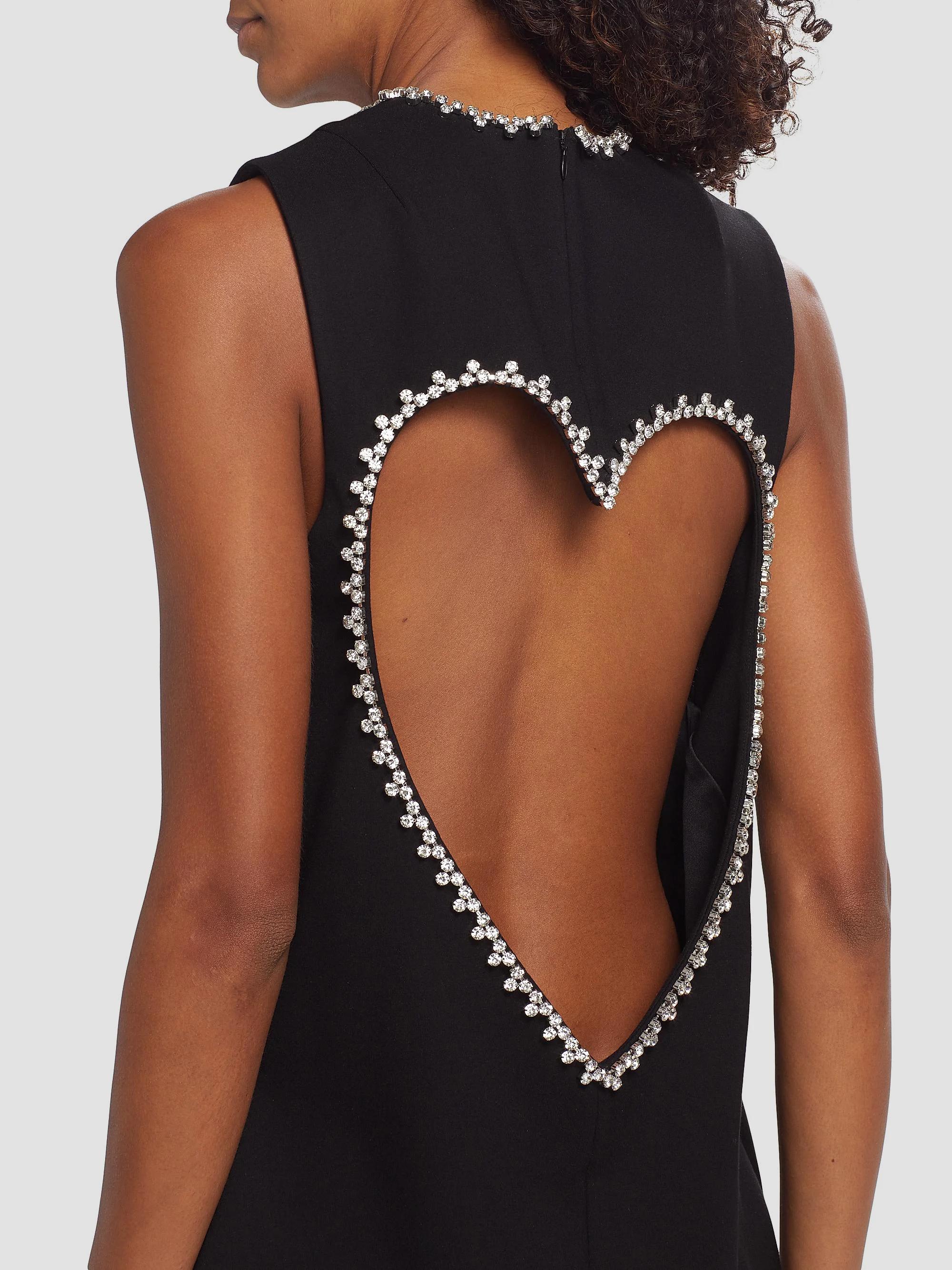 AREA Crystal Heart Shift Dress